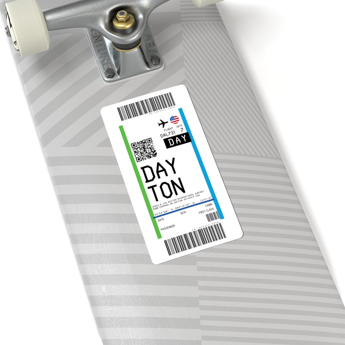 Dayton International Airport (DAY) Boarding Pass Sticker — Travel Luggage Decal