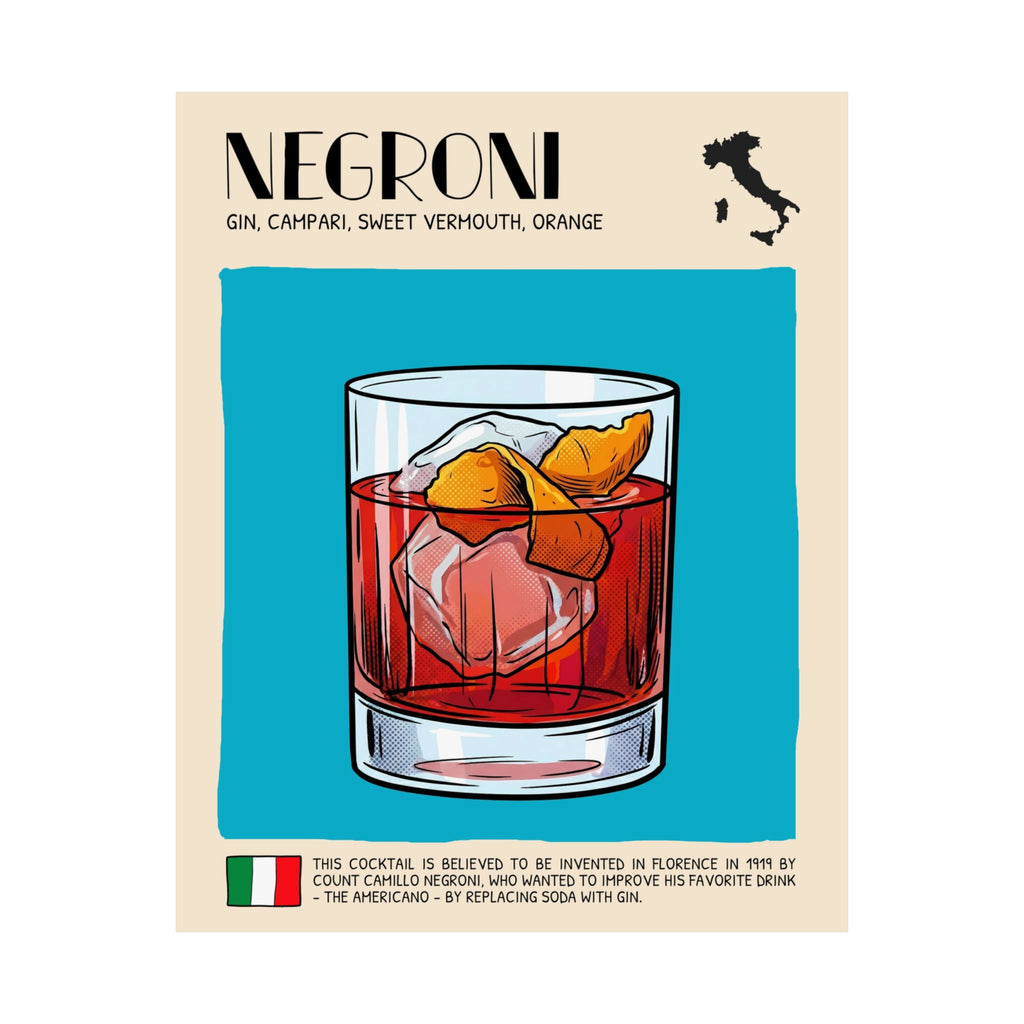 Negroni Poster — Italian Cocktail Art Print