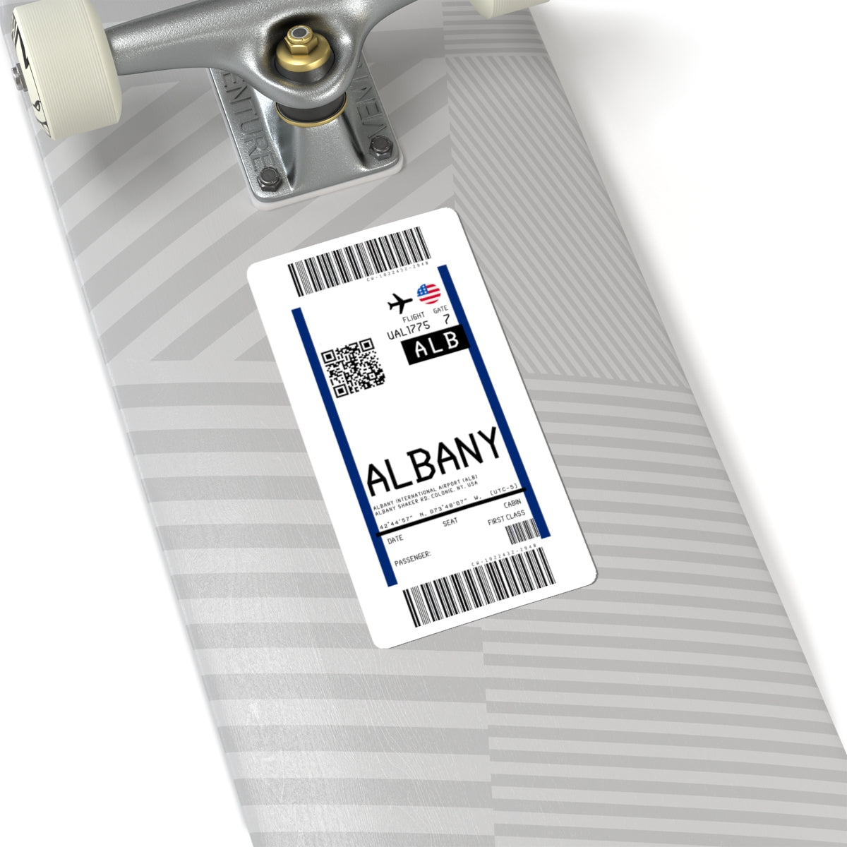 Albany International Airport (ALB) Boarding Pass Sticker — Travel Luggage Decal