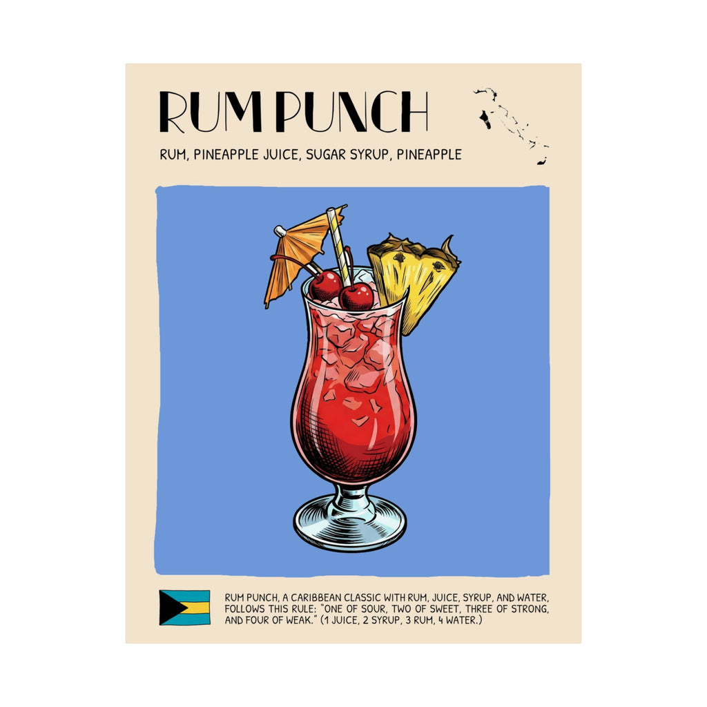 Rum Punch Poster — Bahamian Cocktail Art Print