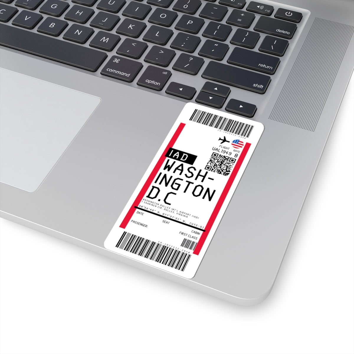 Washington Dulles International Airport (IAD) Boarding Pass Sticker — Travel Luggage Decal