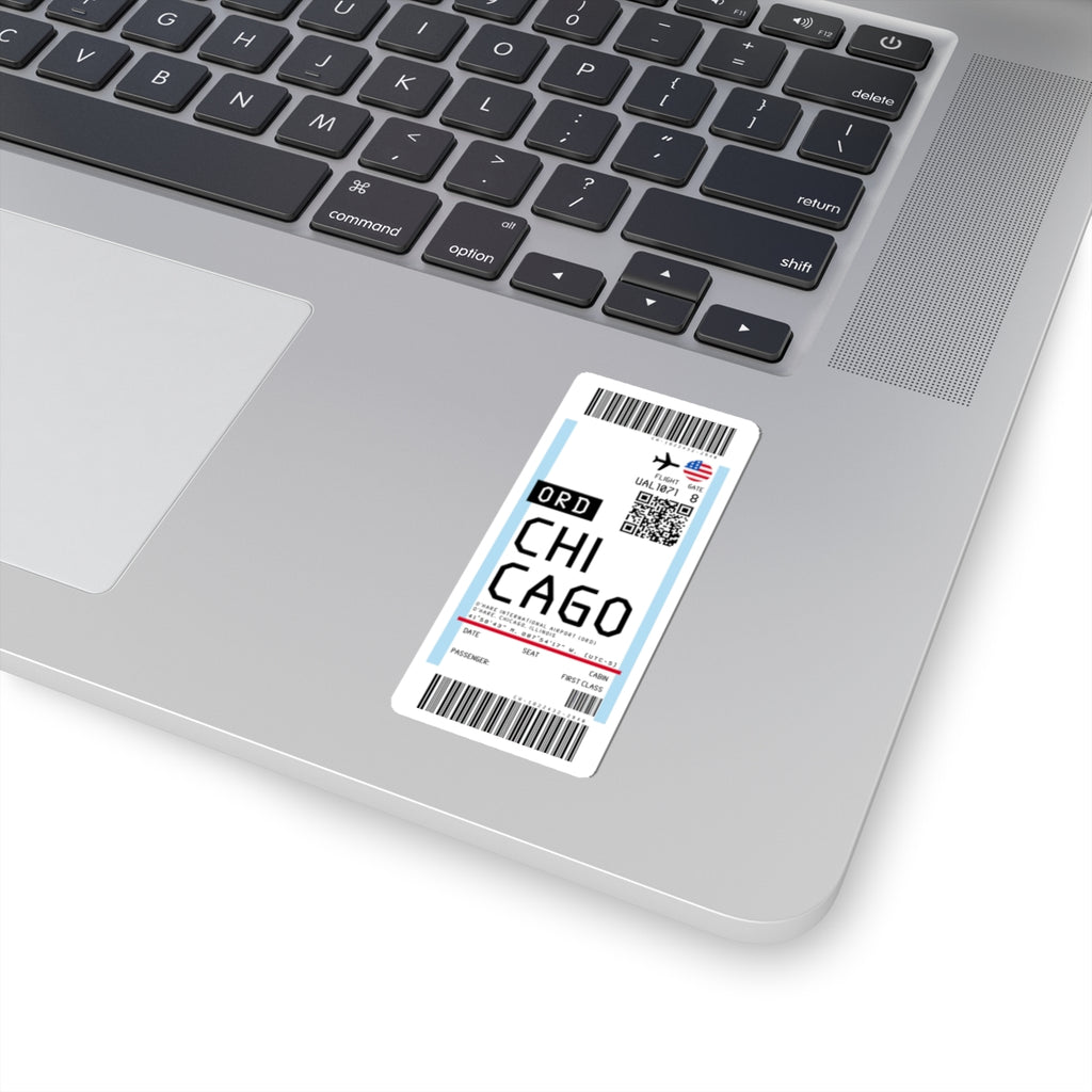 Chicago O'Hare International Airport (ORD) Boarding Pass Sticker — Travel Luggage Decal