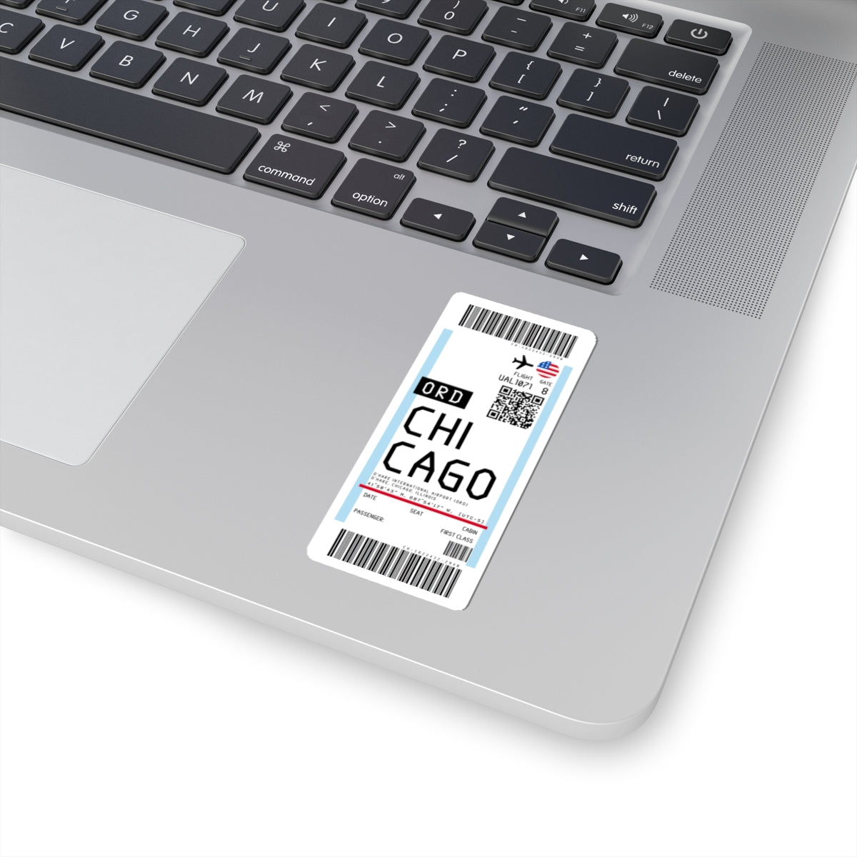 Chicago O'Hare International Airport (ORD) Boarding Pass Sticker — Travel Luggage Decal