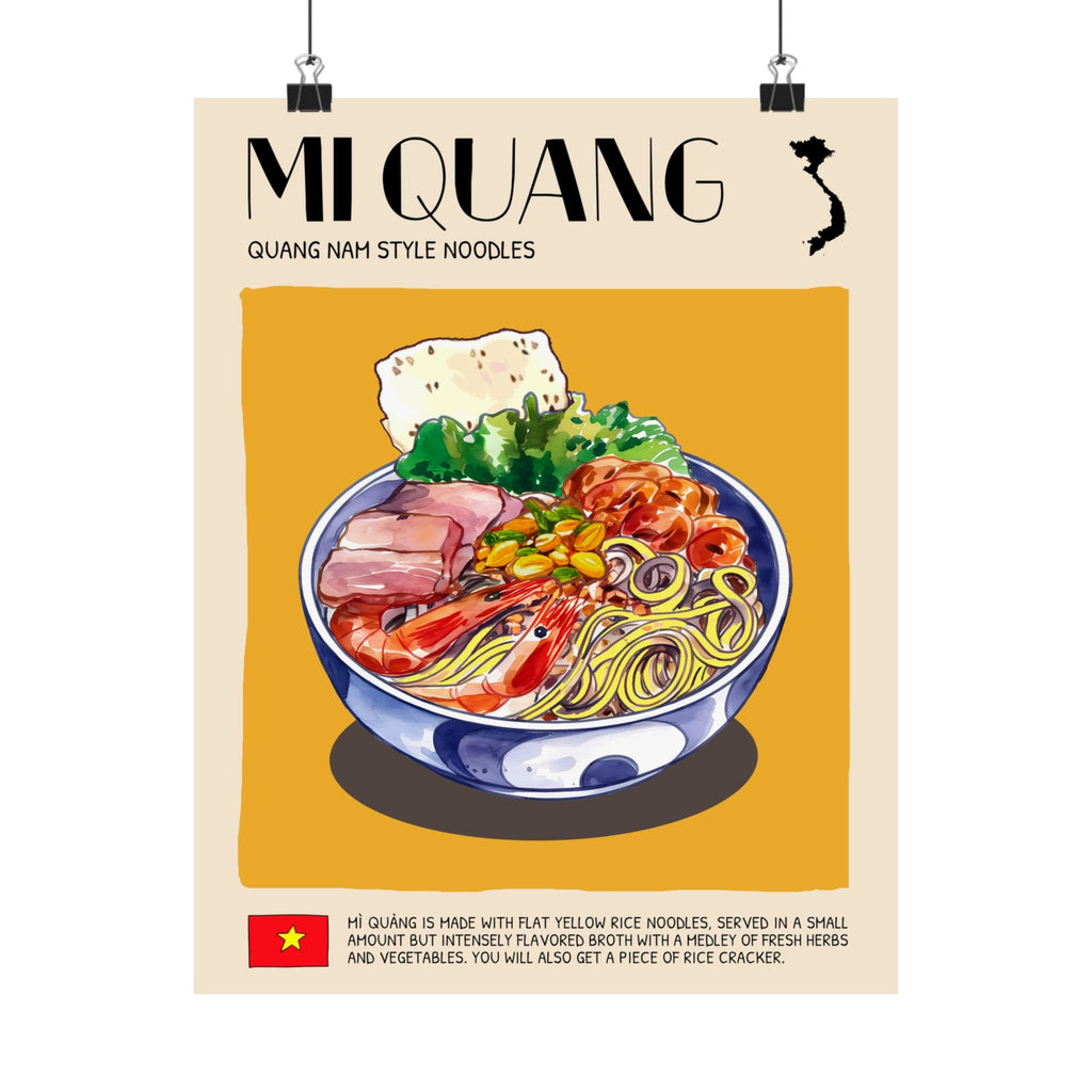 Mi Quang Matte Poster — Vietnamese Food Kitchen Art