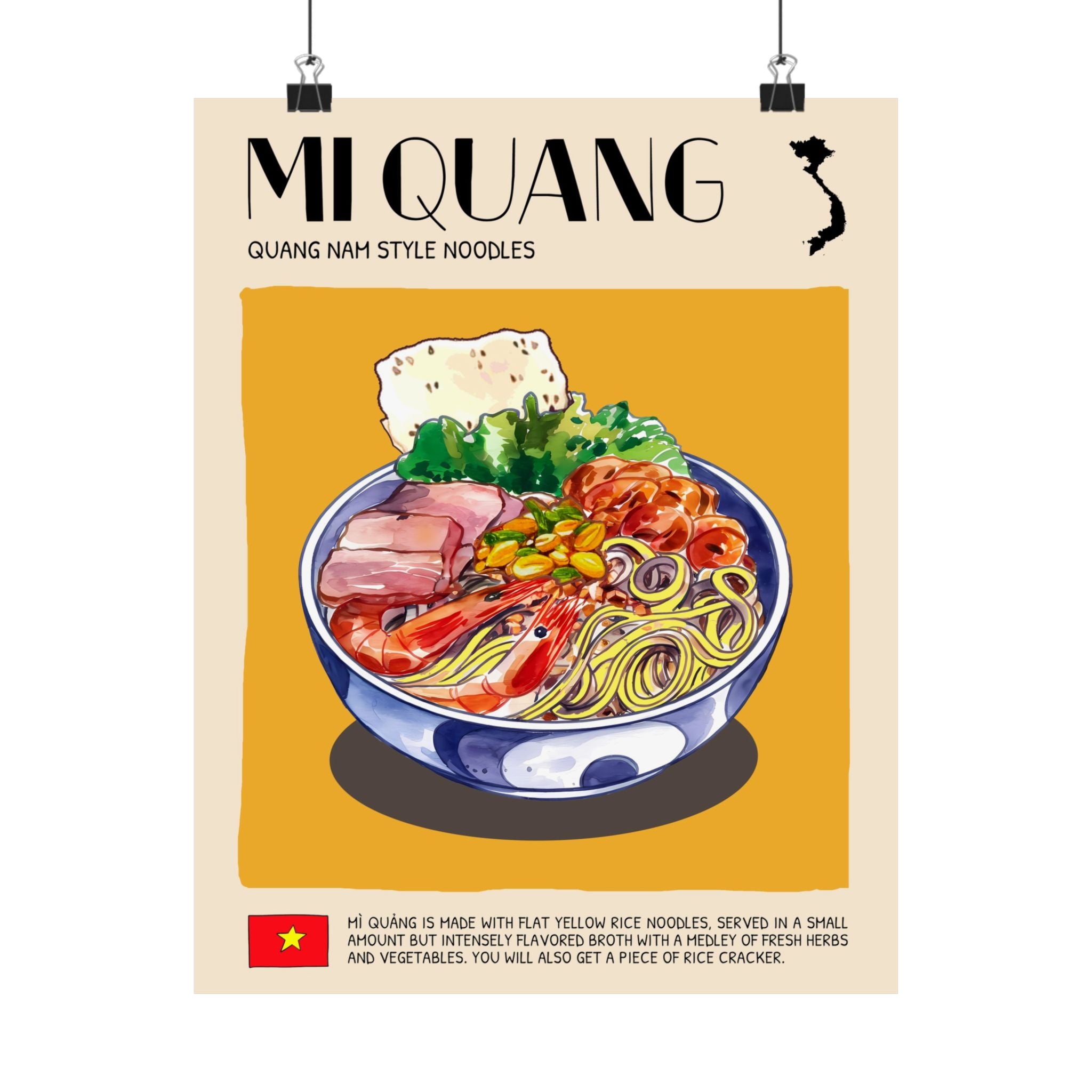 Mi Quang Matte Poster — Vietnamese Food Kitchen Art