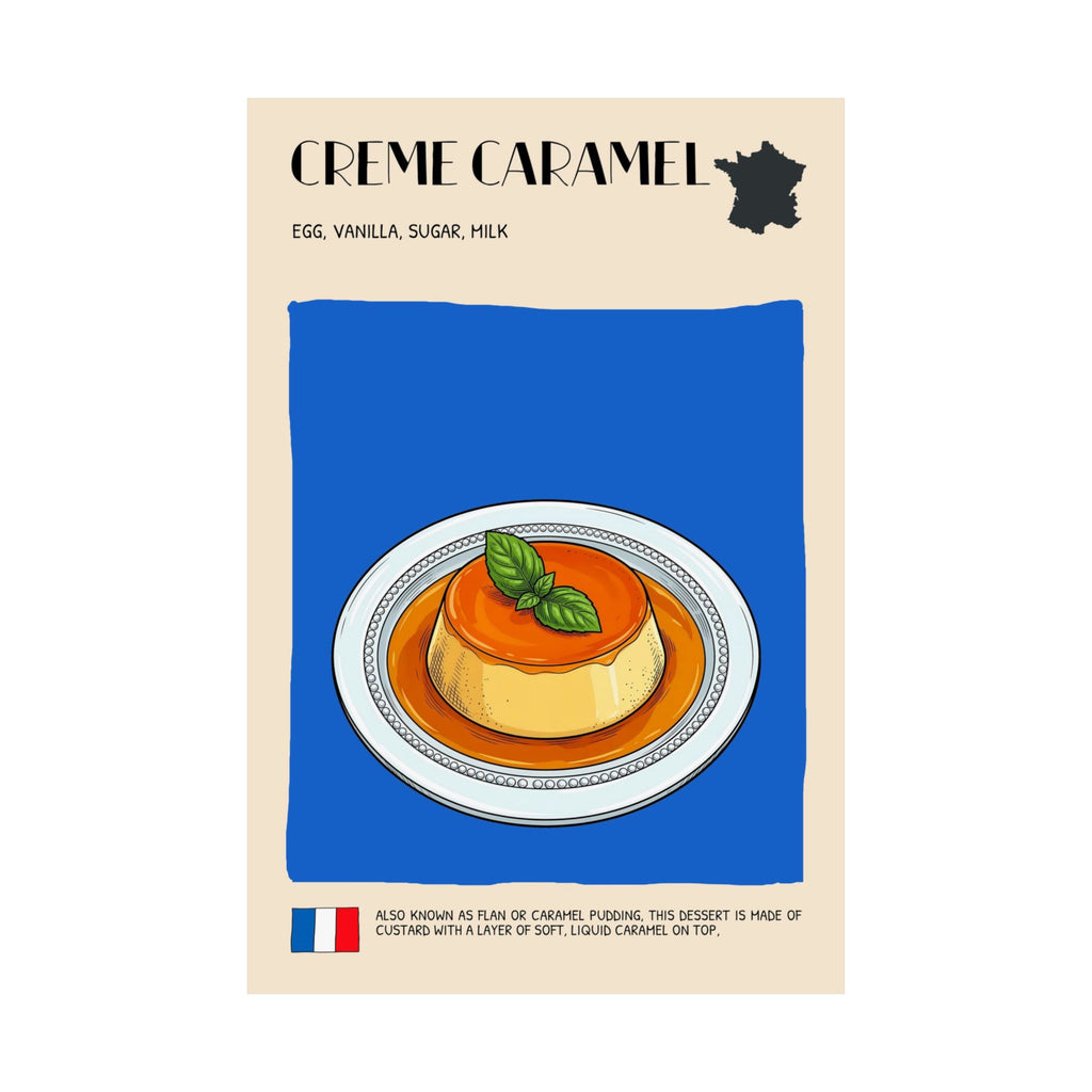 Creme Caramel Poster —  Kitchen Art Vertical Matte Print