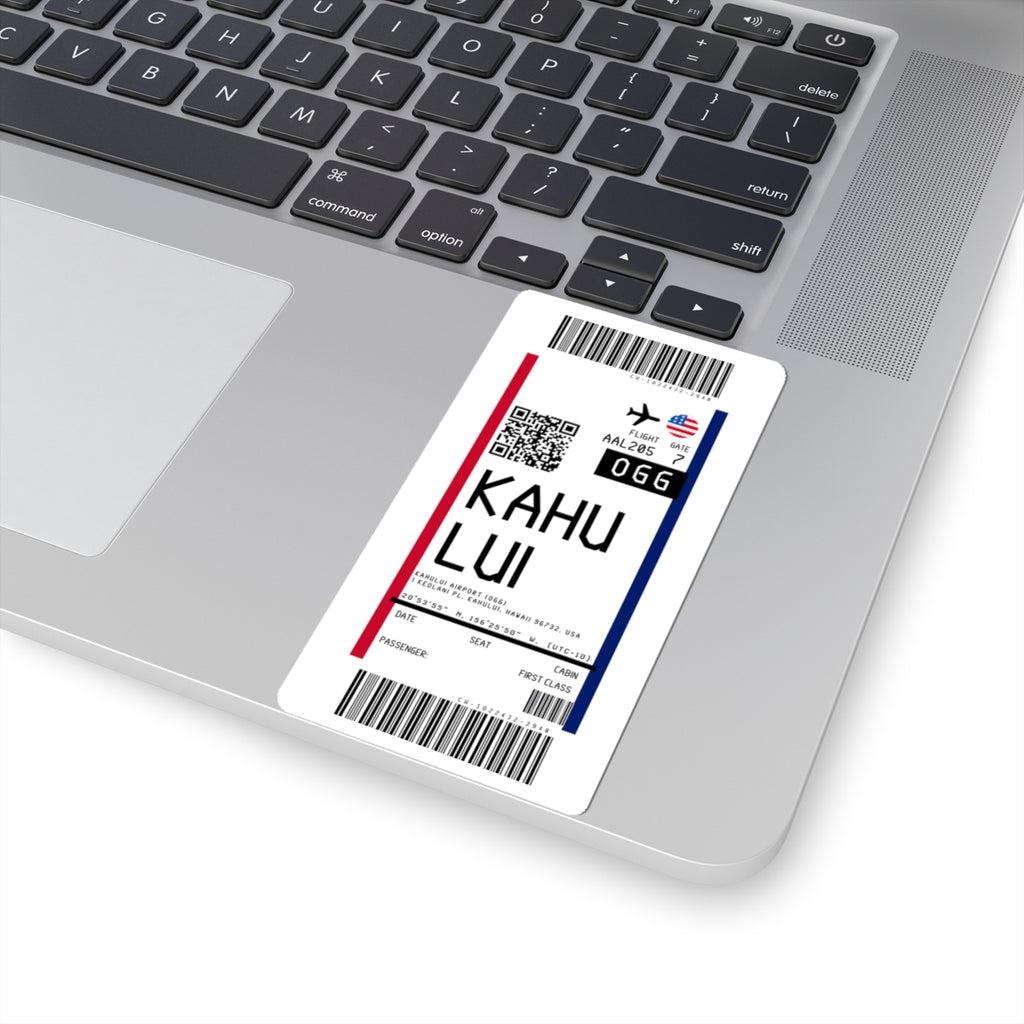 Kahului Airport (OGG) Boarding Pass Sticker — Travel Luggage Decal