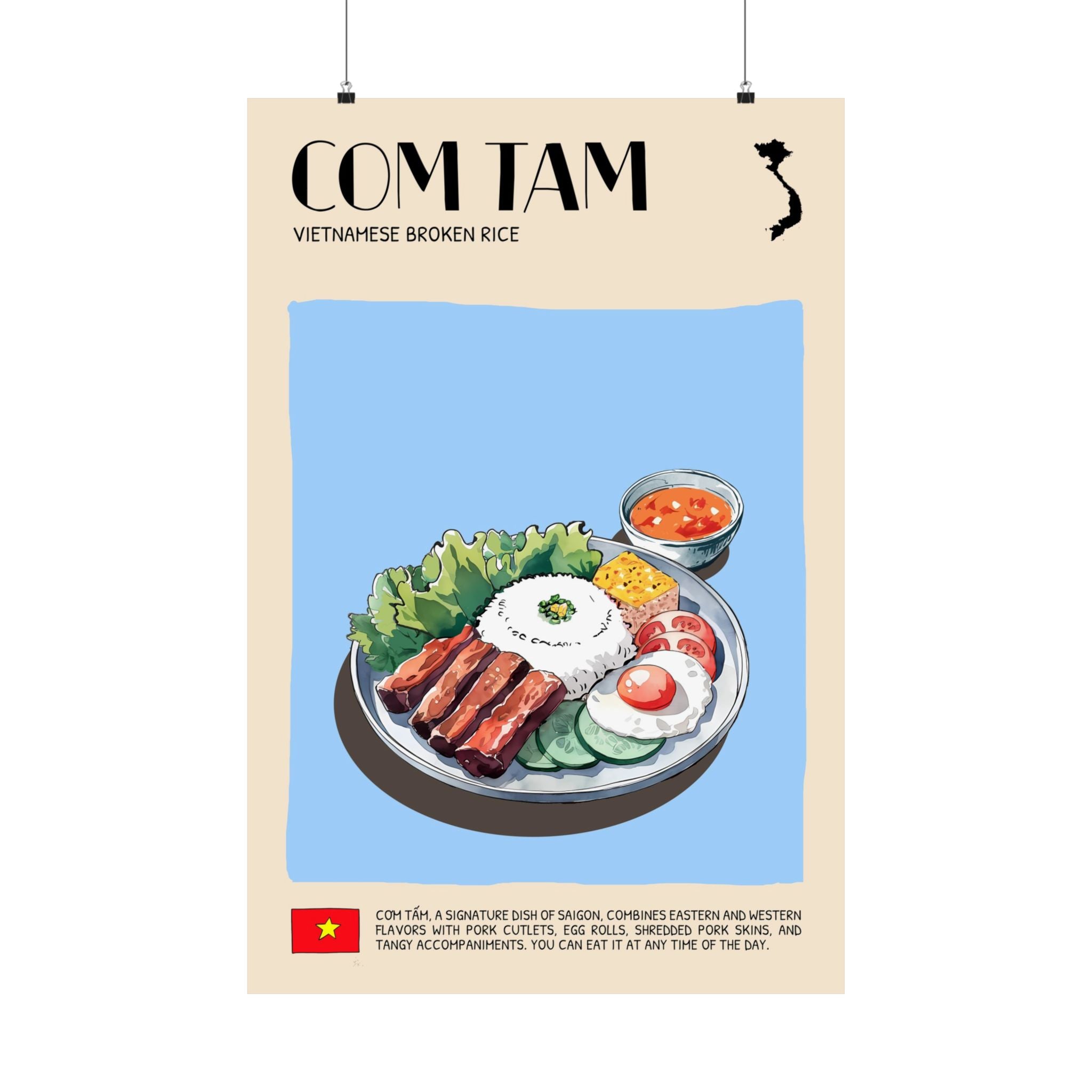 Com Tam Matte Poster — Vietnamese Food Kitchen Art
