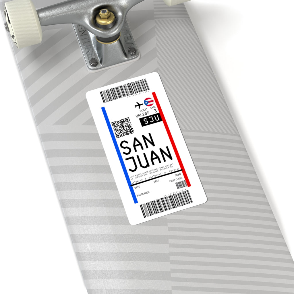 Luis Munoz Marin International Airport (SJU) Boarding Pass Sticker — Travel Luggage Decal