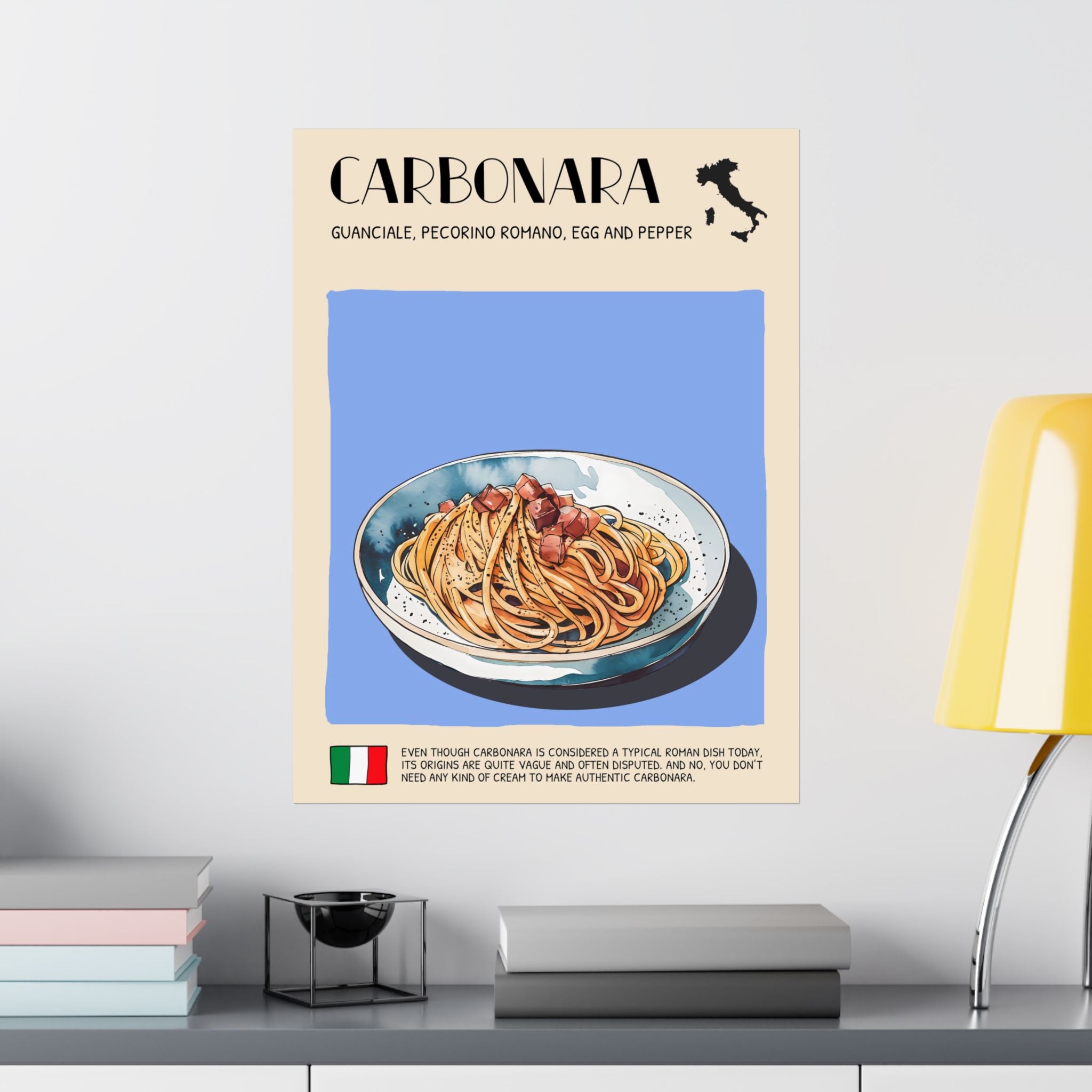 Carbonara Poster —  Kitchen Art Vertical Matte Print