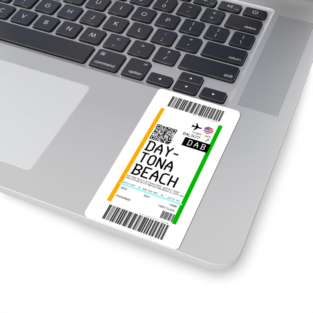 Daytona Beach International Airport (DAB) Boarding Pass Sticker — Travel Luggage Decal