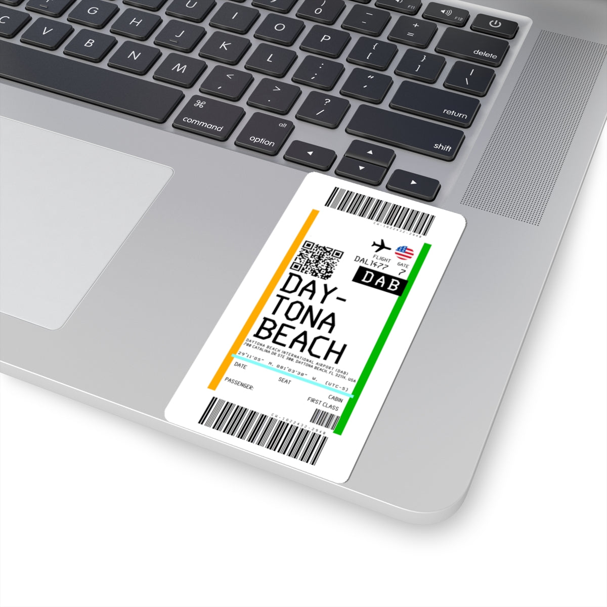 Daytona Beach International Airport (DAB) Boarding Pass Sticker — Travel Luggage Decal
