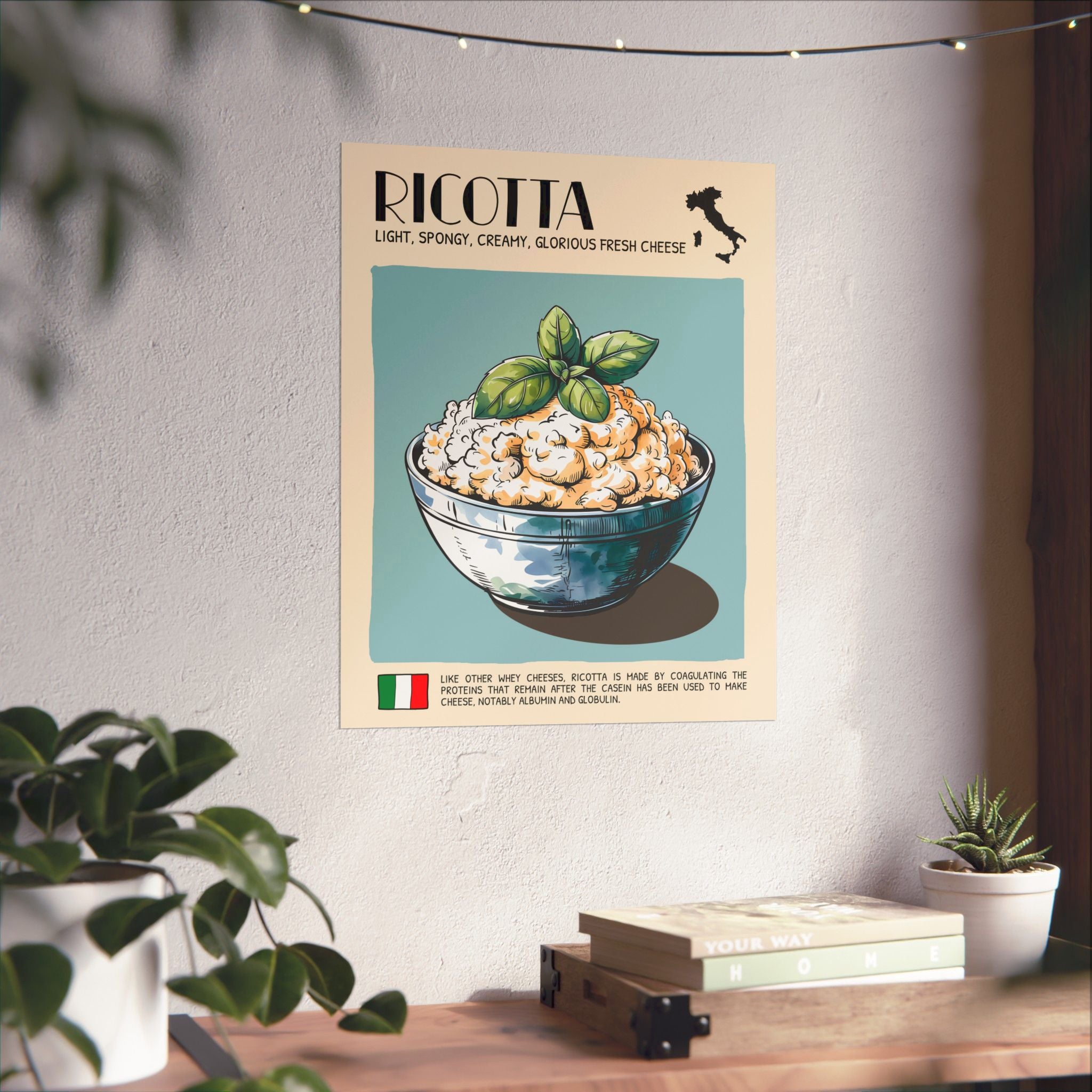 Ricotta Cheese Poster — Kitchen Art Vertical Matte Print