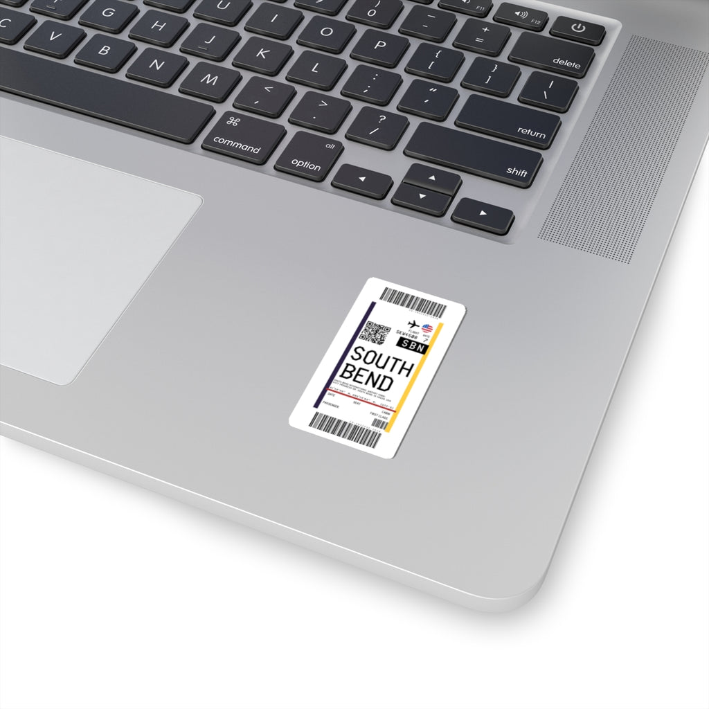 South Bend International Airport (SBN) Boarding Pass Sticker — Travel Luggage Decal