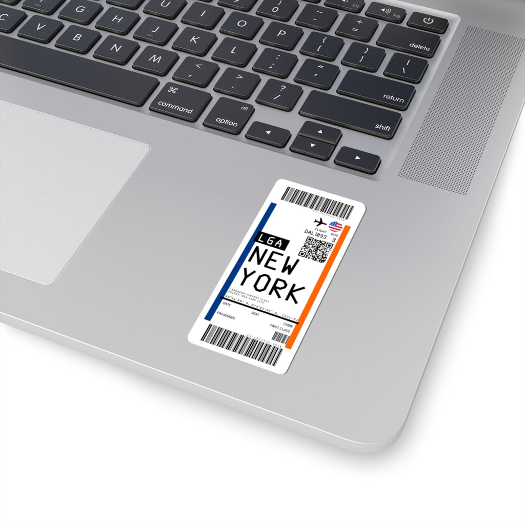 LaGuardia Airport (LGA) Boarding Pass Sticker — Travel Luggage Decal