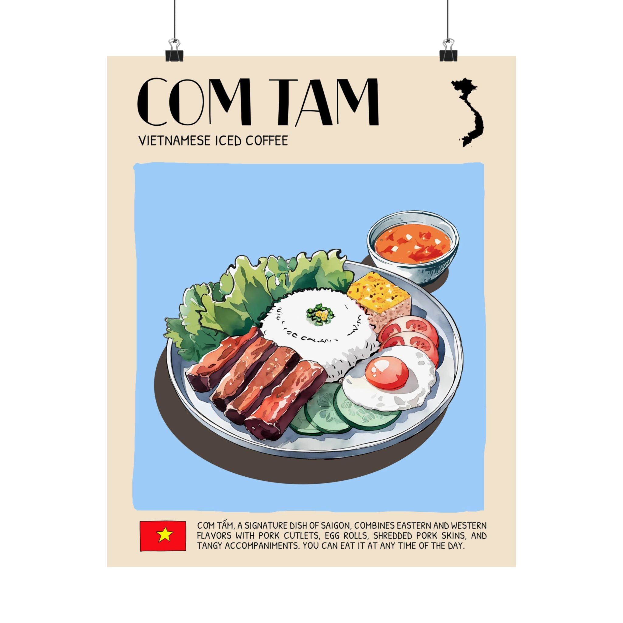 Com Tam Matte Poster — Vietnamese Food Kitchen Art