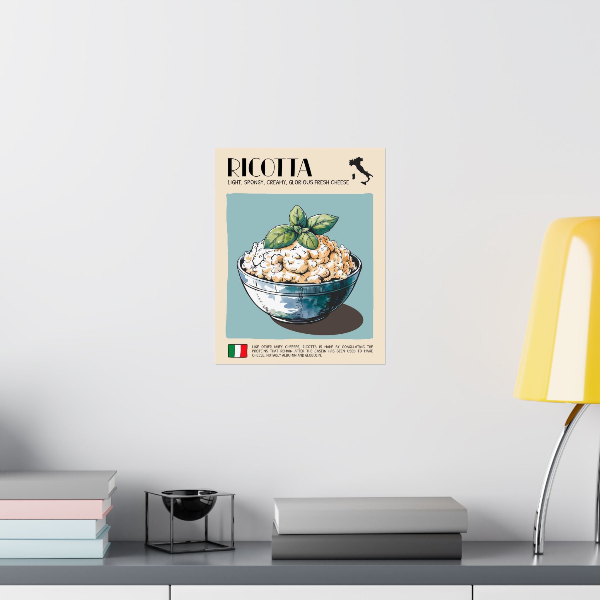 Ricotta Cheese Poster — Kitchen Art Vertical Matte Print