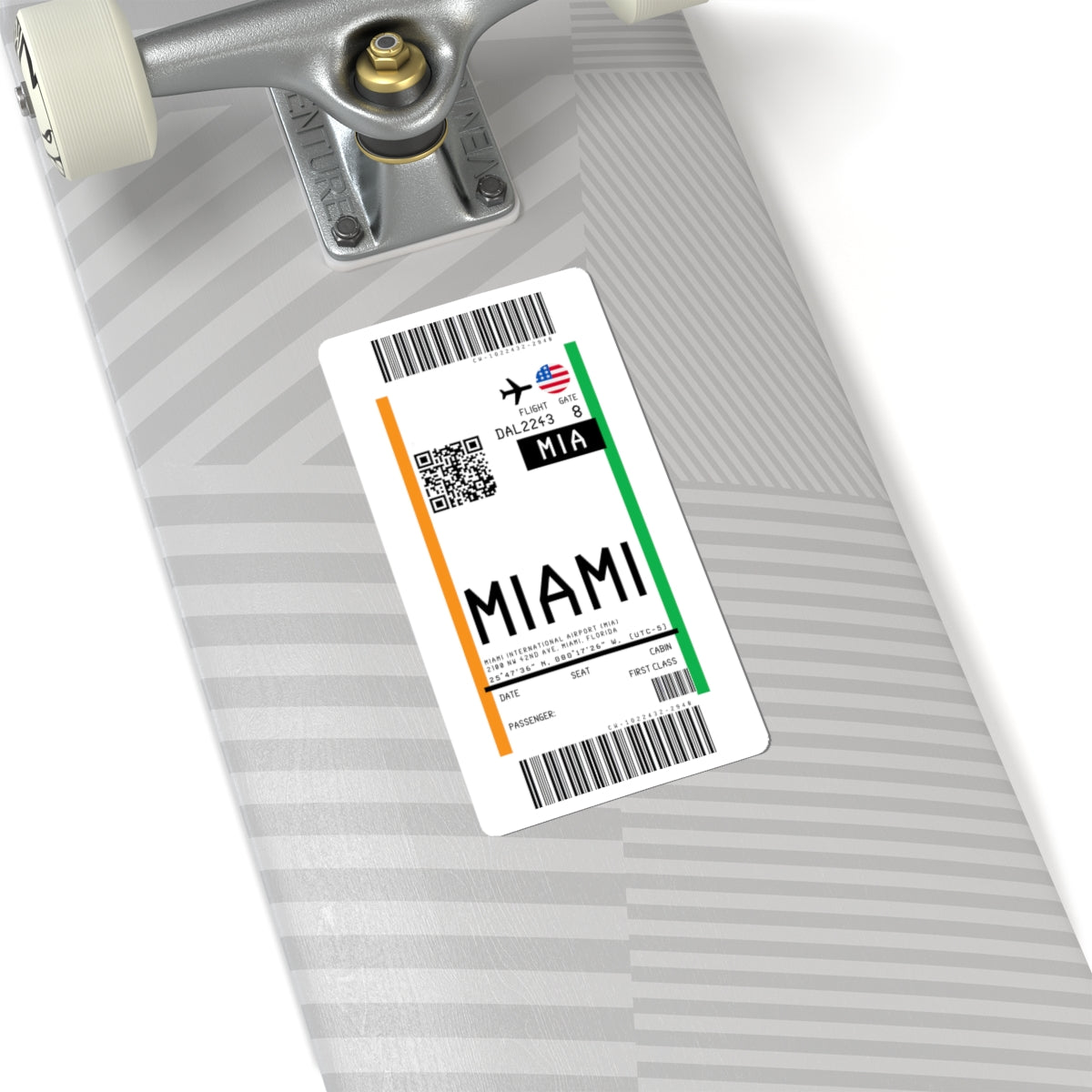 Miami International Airport (LAX) Boarding Pass Sticker — Travel Luggage Decal