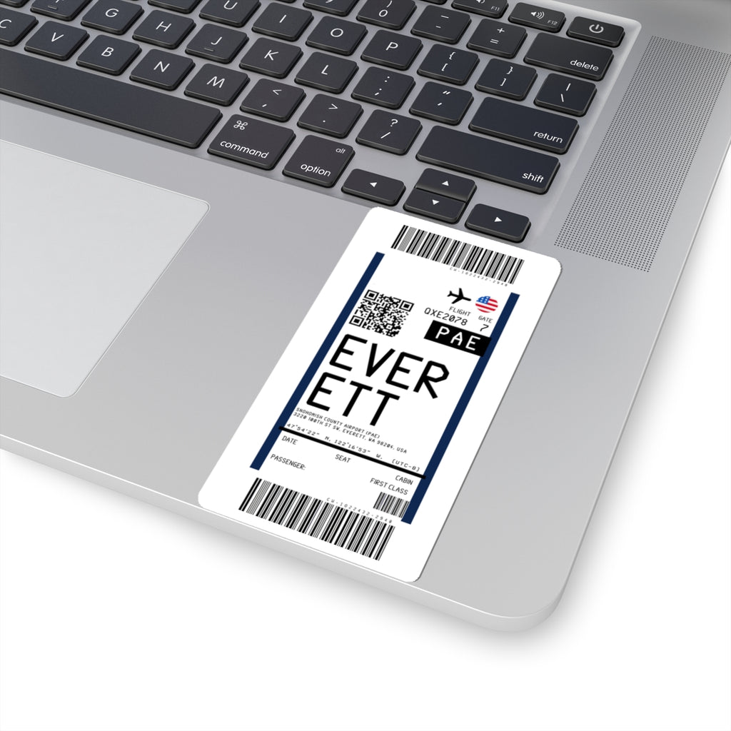 Paine Field International Airport (PAE) Boarding Pass Sticker — Travel Luggage Decal