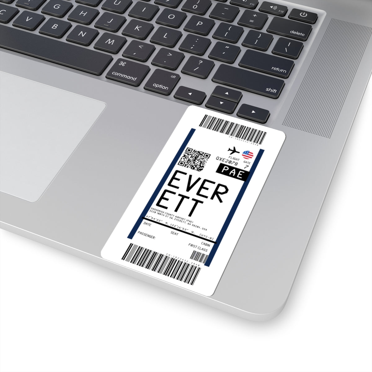 Paine Field International Airport (PAE) Boarding Pass Sticker — Travel Luggage Decal