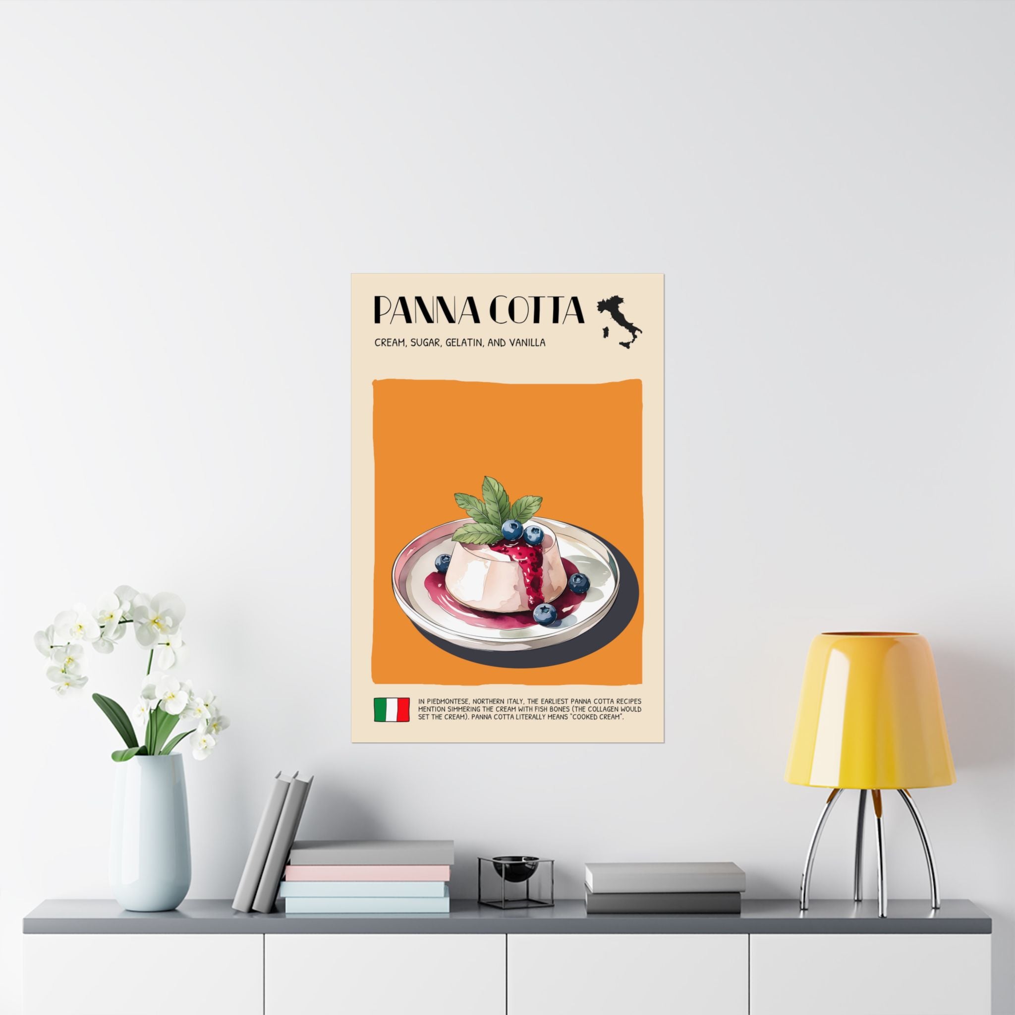 Panna Cotta Poster —  Kitchen Art Vertical Matte Print