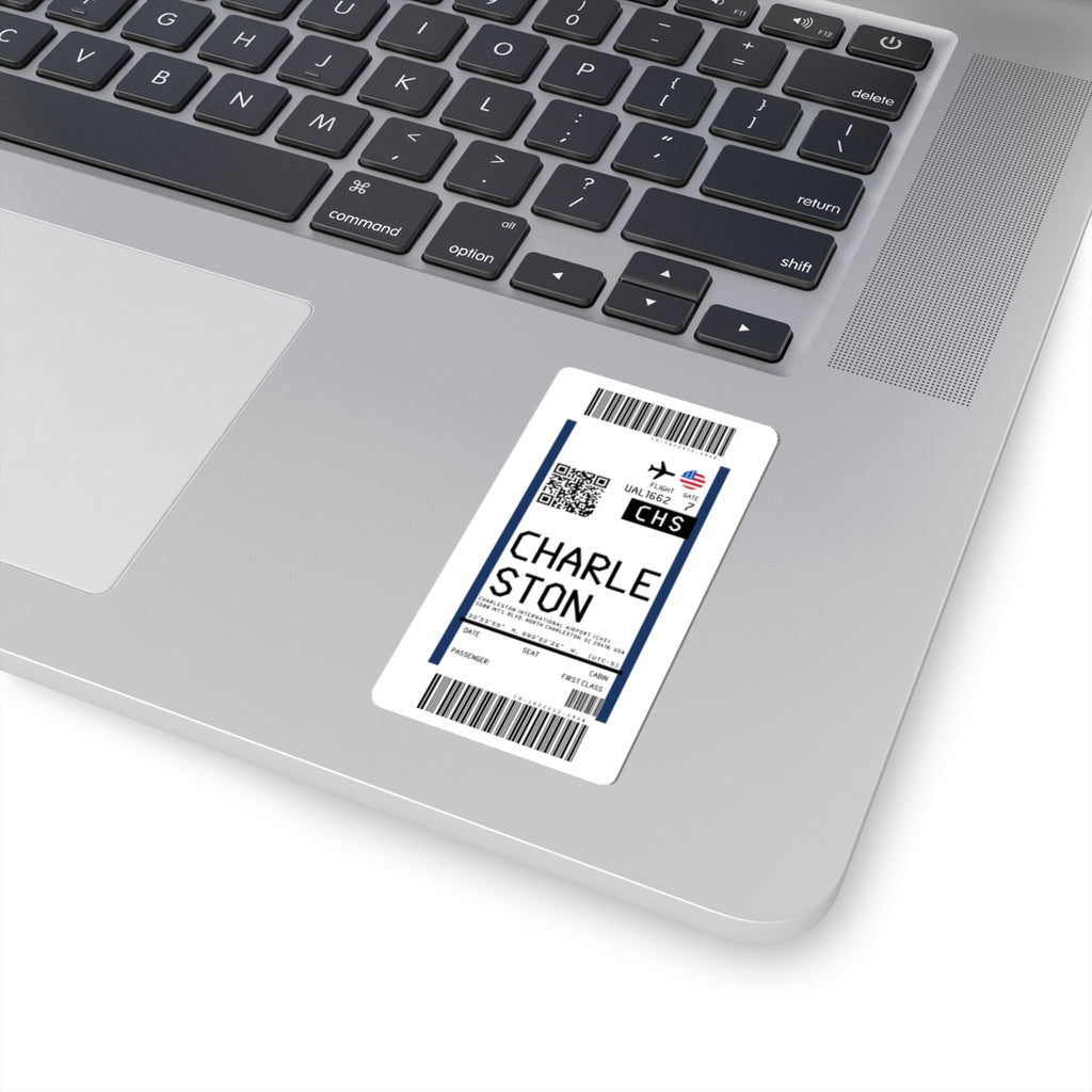 Charleston International Airport (CHS) Boarding Pass Sticker — Travel Luggage Decal