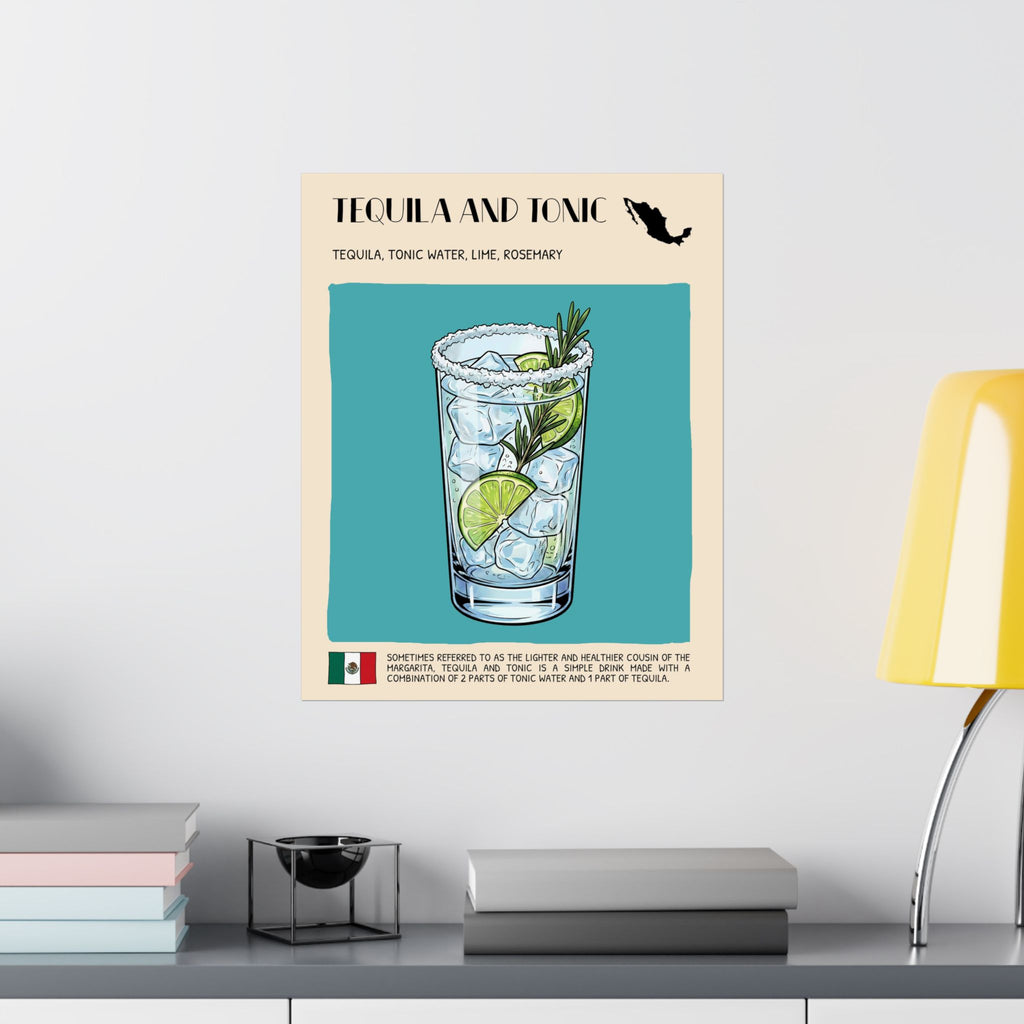 Tequila and Tonic Poster — Mexican Cocktail Art Print