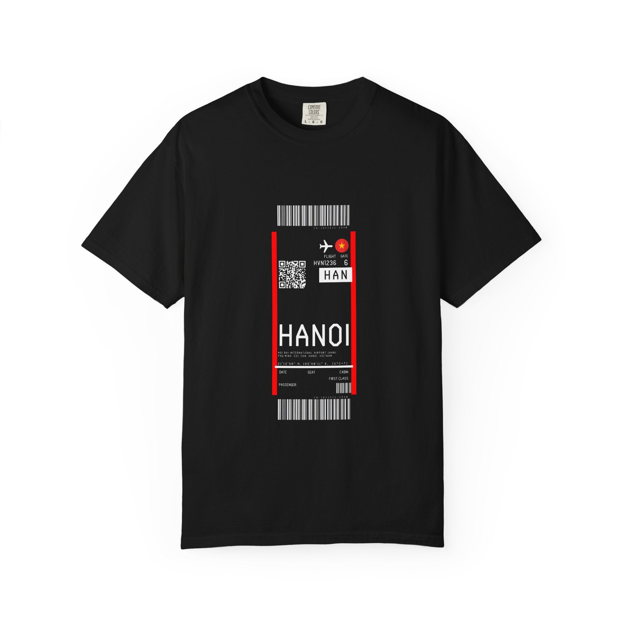 Hanoi Boarding-Pass T‑Shirt - First Class Airport Ticket Travel Tee