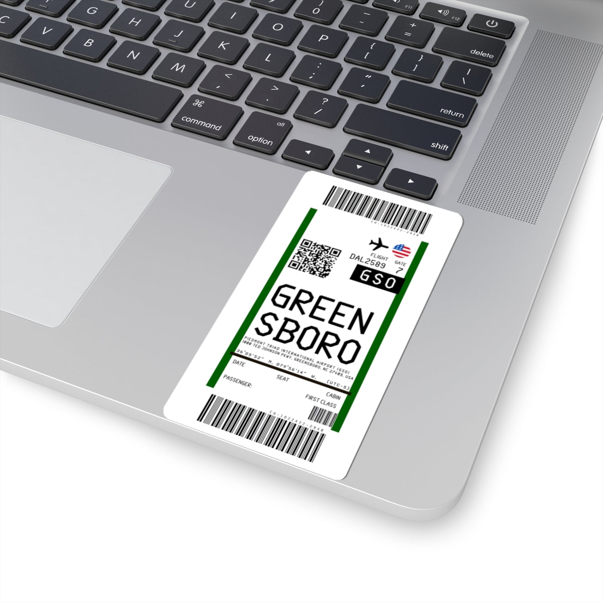Piedmont Triad International Airport (GSO) Boarding Pass Sticker — Travel Luggage Decal