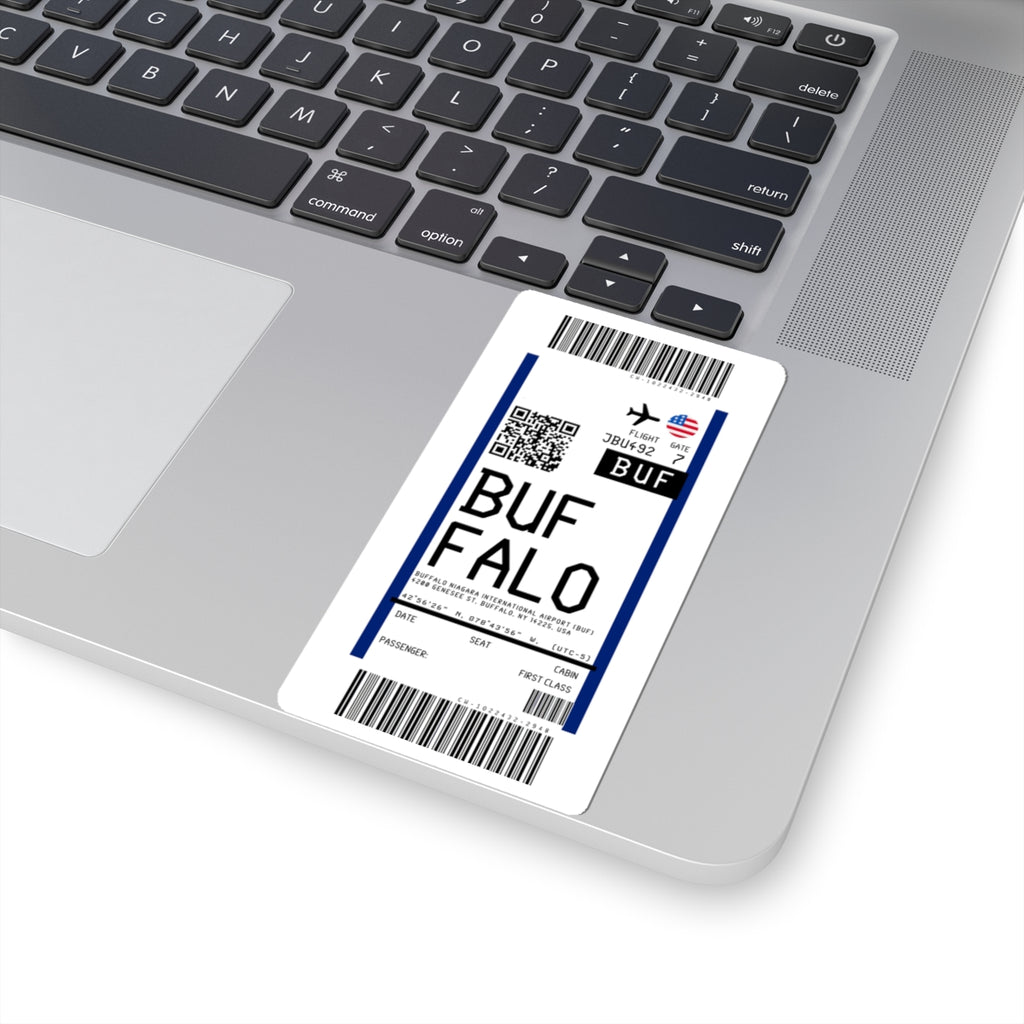Buffalo Niagara International Airport (BUF) Boarding Pass Sticker — Travel Luggage Decal