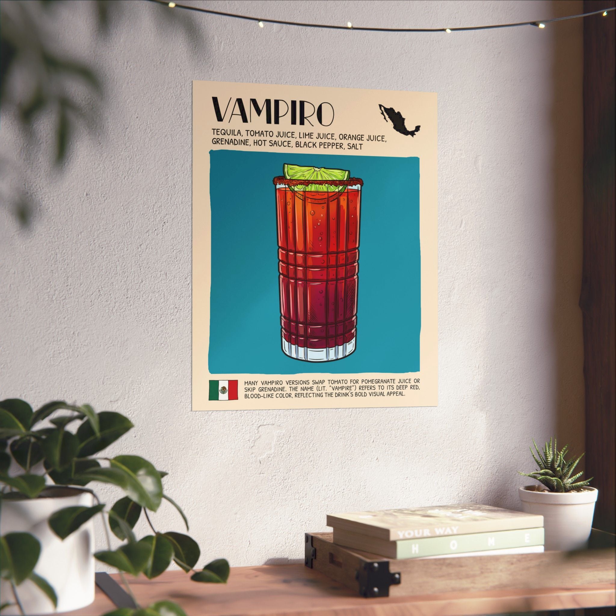 Vampiro Poster — Mexican Cocktail Art Print