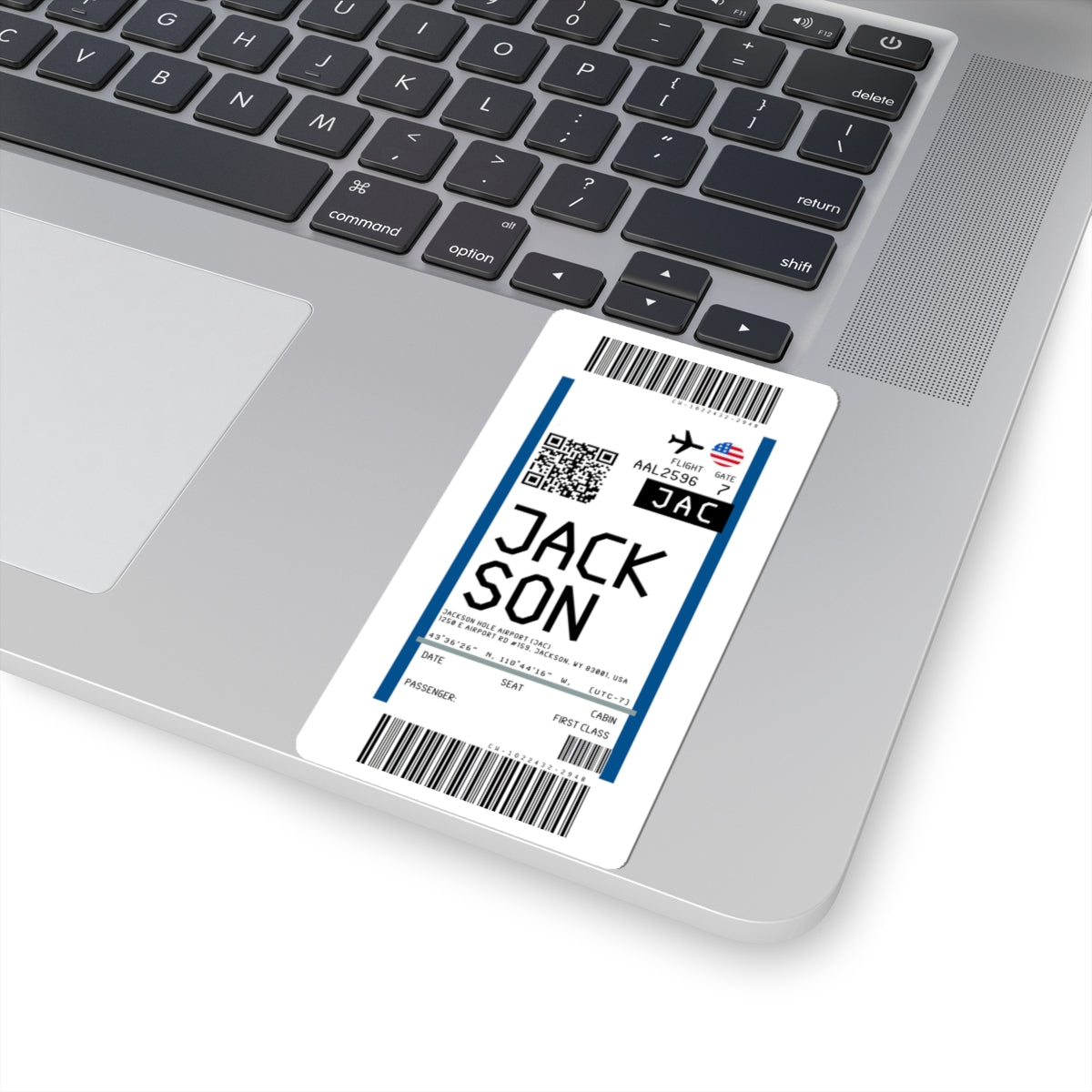 Jackson Hole Airport (JAC) Boarding Pass Sticker — Travel Luggage Decal