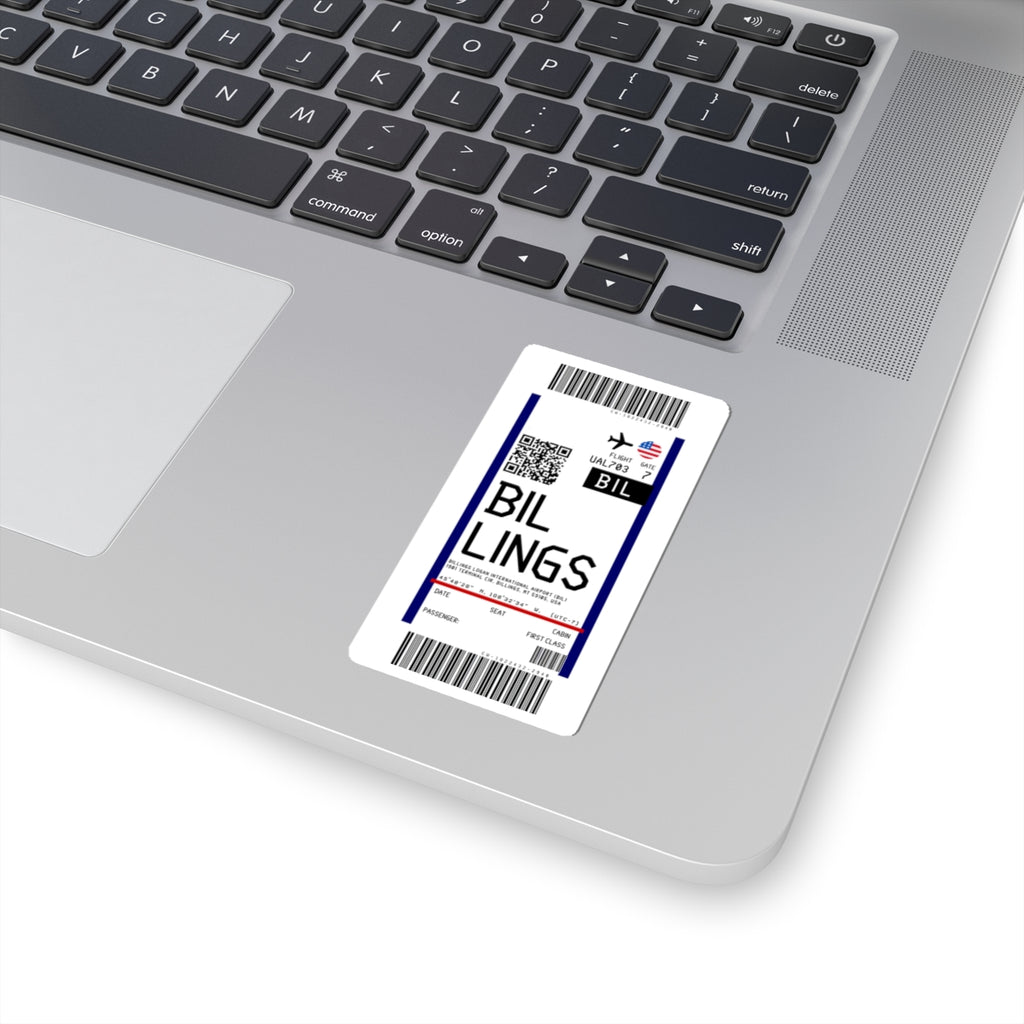 Billings-Logan International Airport  (BIL) Boarding Pass Sticker — Travel Luggage Decal