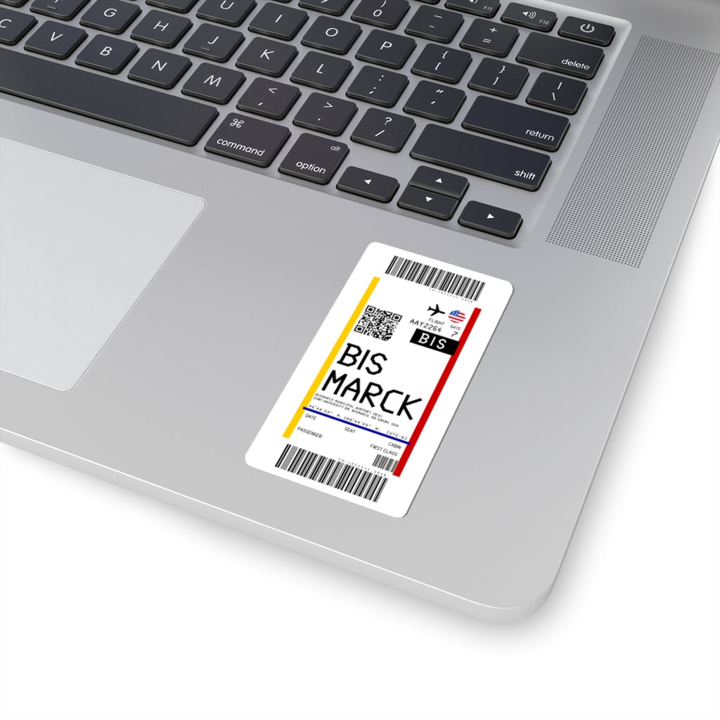 Bismarck Municipal Airport (BIS) Boarding Pass Sticker — Travel Luggage Decal