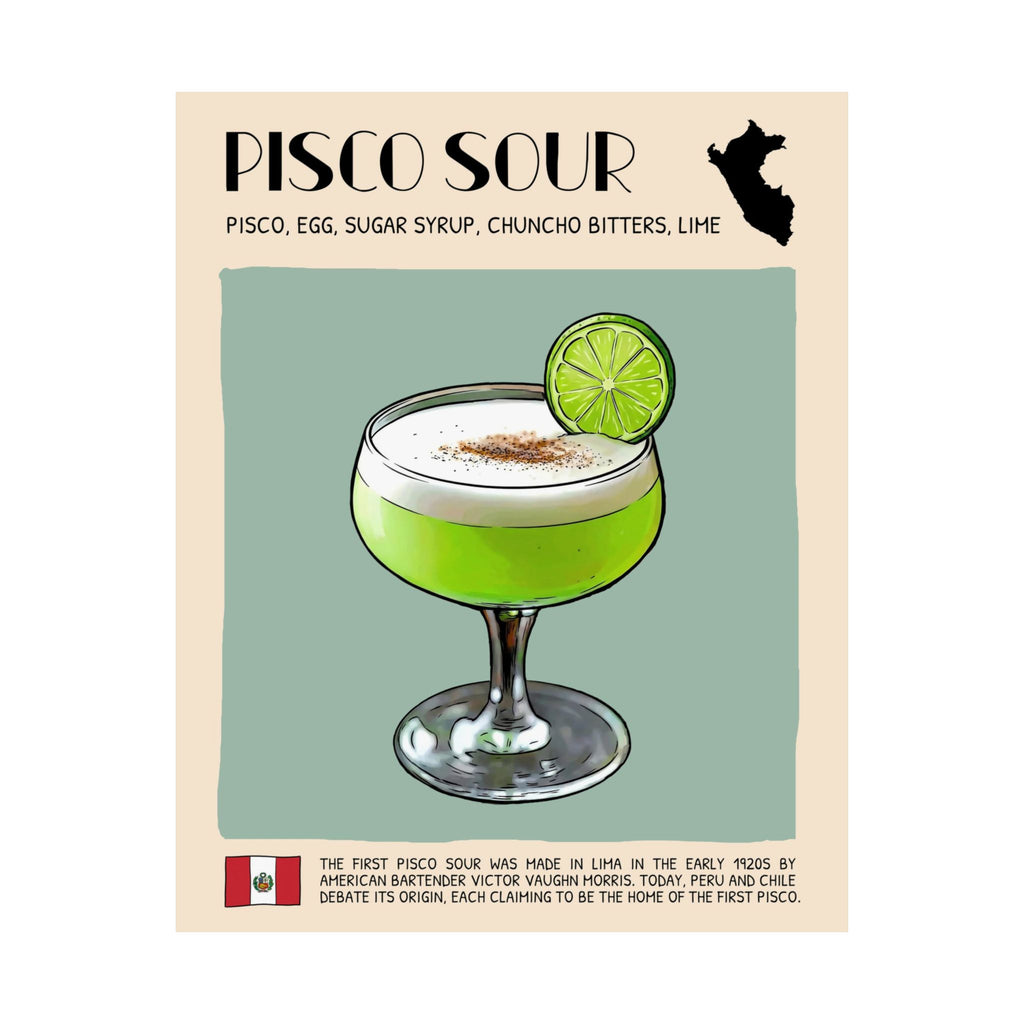 Pisco Sour Poster — Peruvian Cocktail Art Print