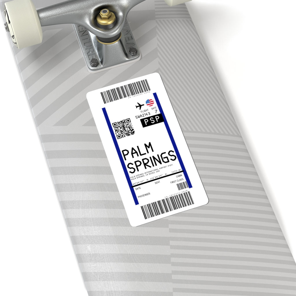 Palm Springs International Airport (PSP) Boarding Pass Sticker — Travel Luggage Decal
