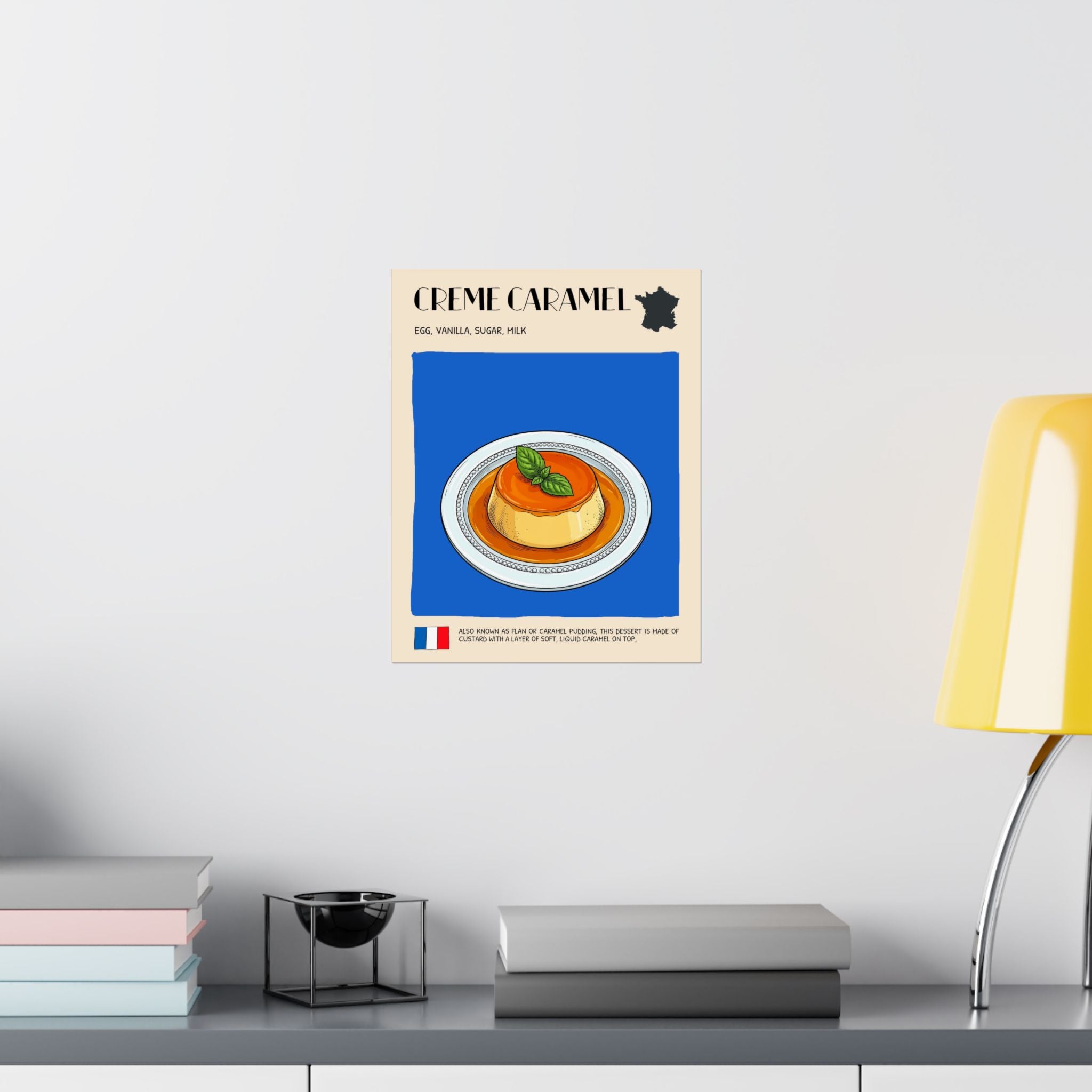 Creme Caramel Poster —  Kitchen Art Vertical Matte Print