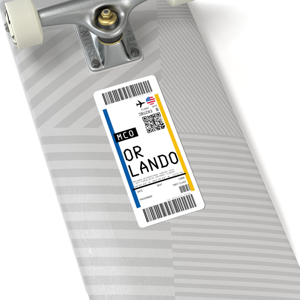 Orlando International Airport (MCO) Boarding Pass Sticker — Travel Luggage Decal