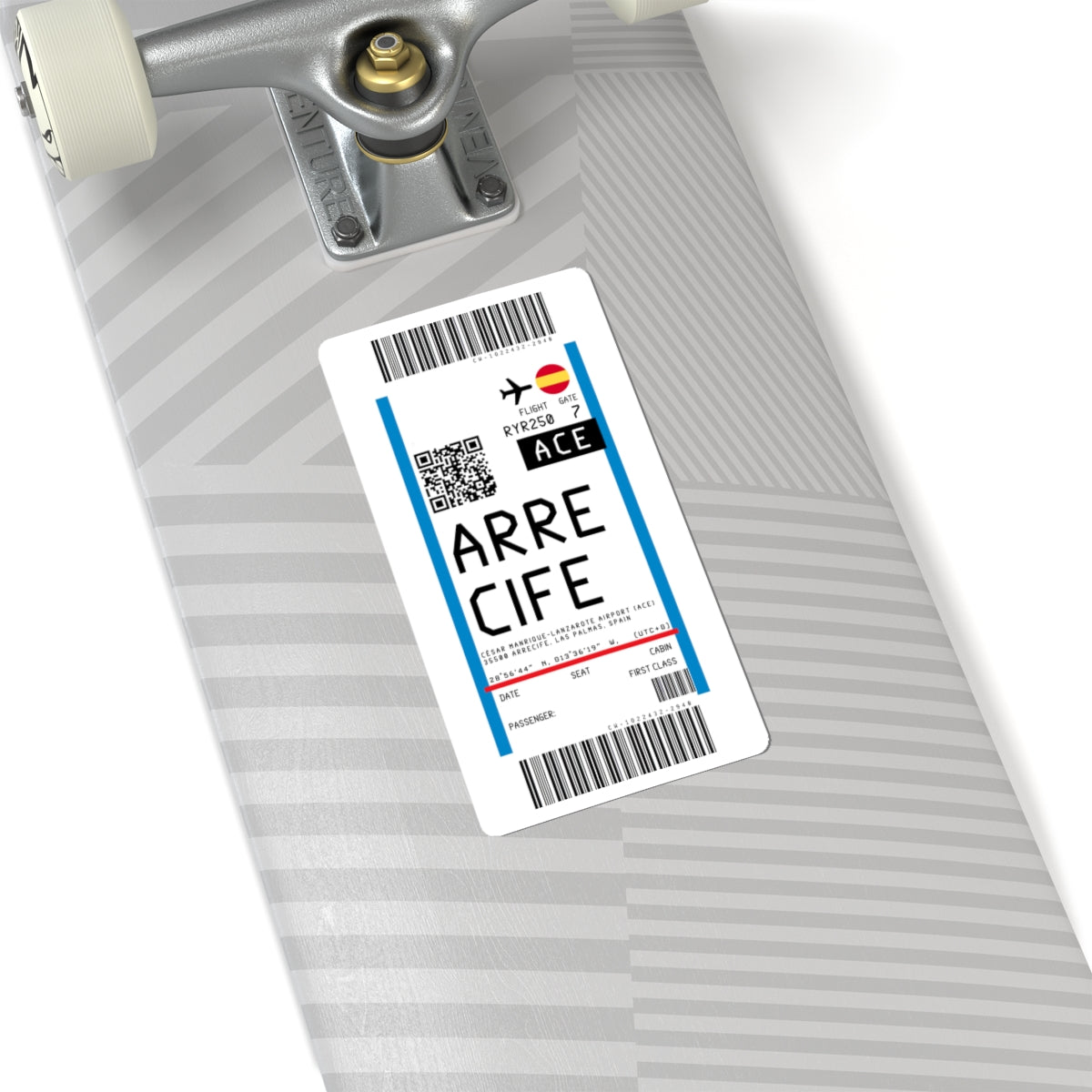 César Manrique-Lanzarote Airport (ACE) Boarding Pass Sticker — Travel Luggage Decal