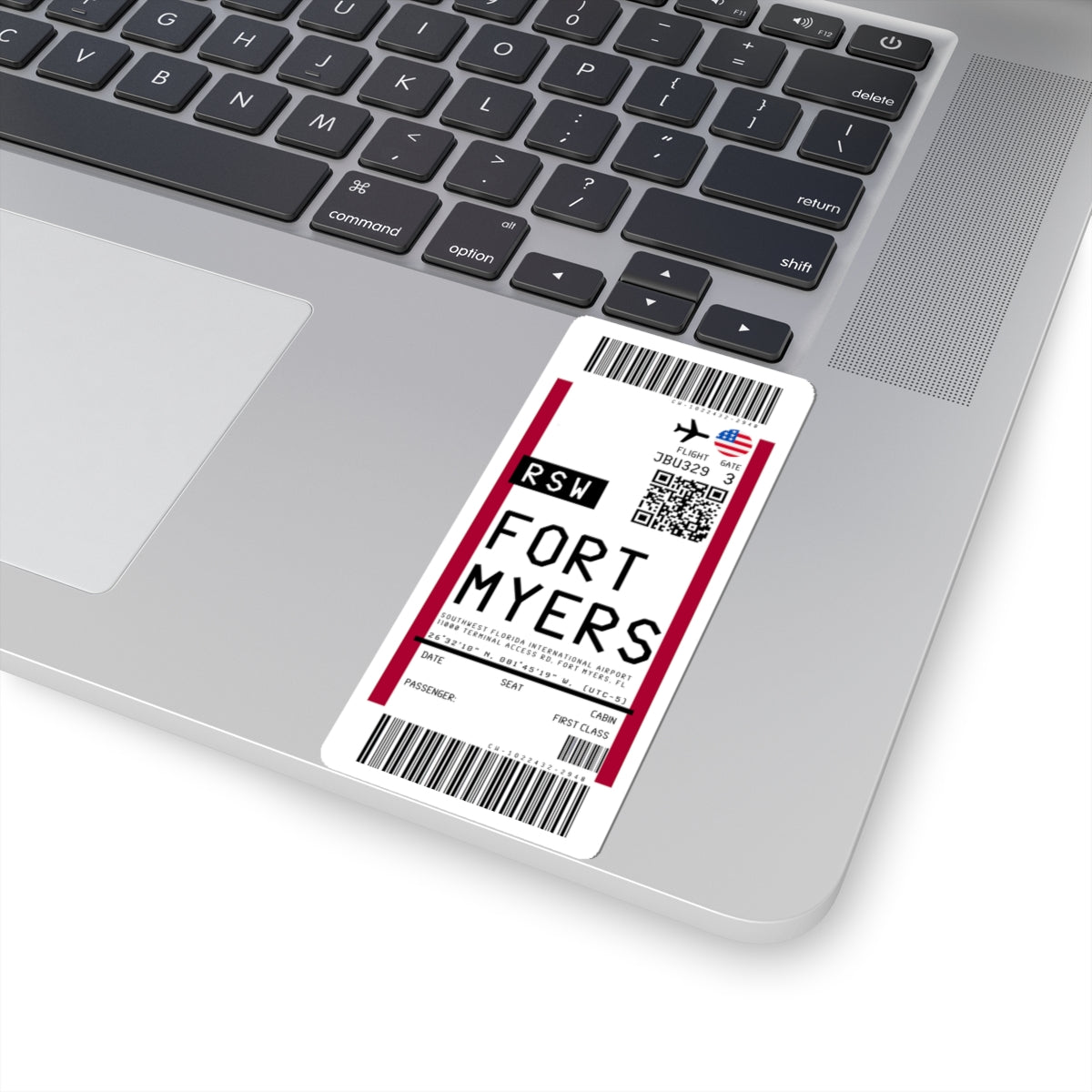 Southwest Florida International Airport (RSW) Boarding Pass Sticker — Travel Luggage Decal