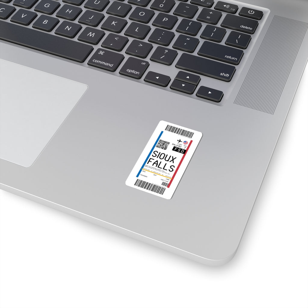 Sioux Falls Regional Airport (FSD) Boarding Pass Sticker — Travel Luggage Decal