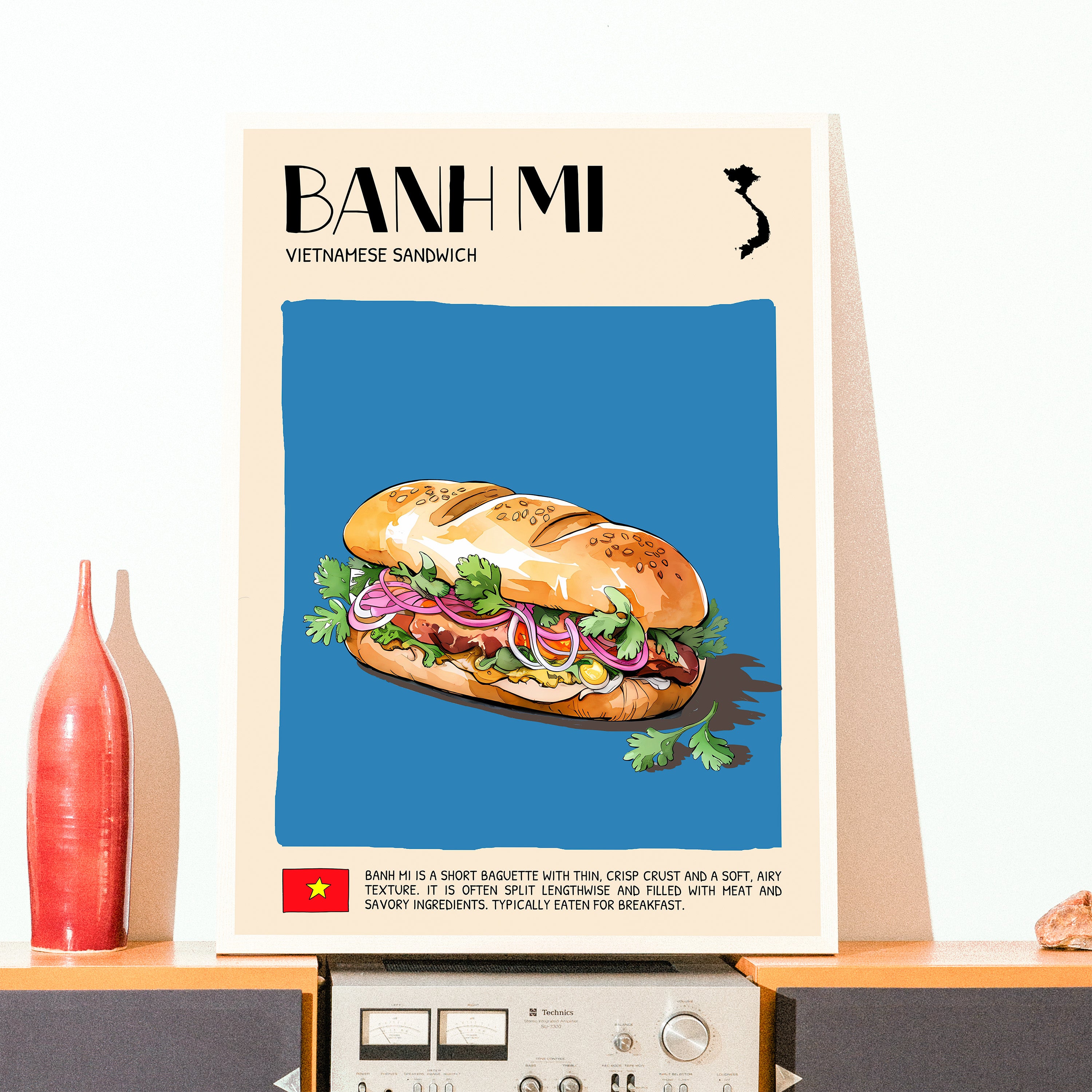 DIGITAL POSTER - VIETNAMESE FOOD ART - BANH MI