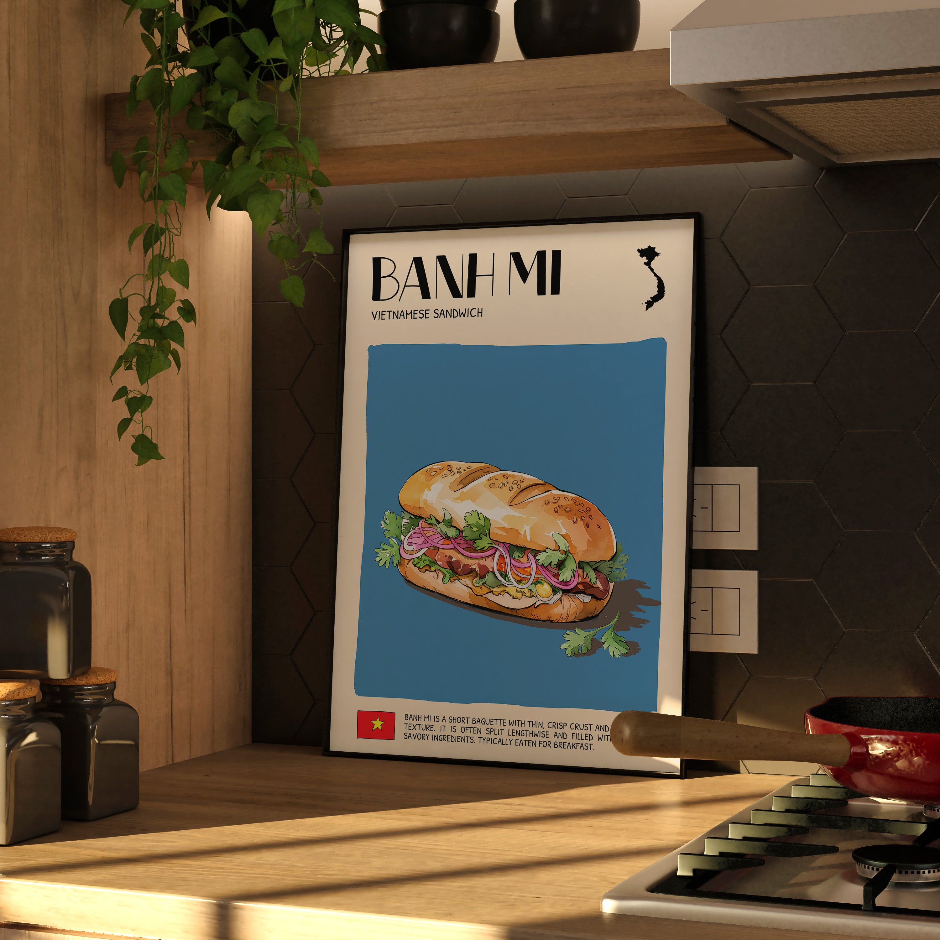 DIGITAL POSTER - VIETNAMESE FOOD ART - BANH MI