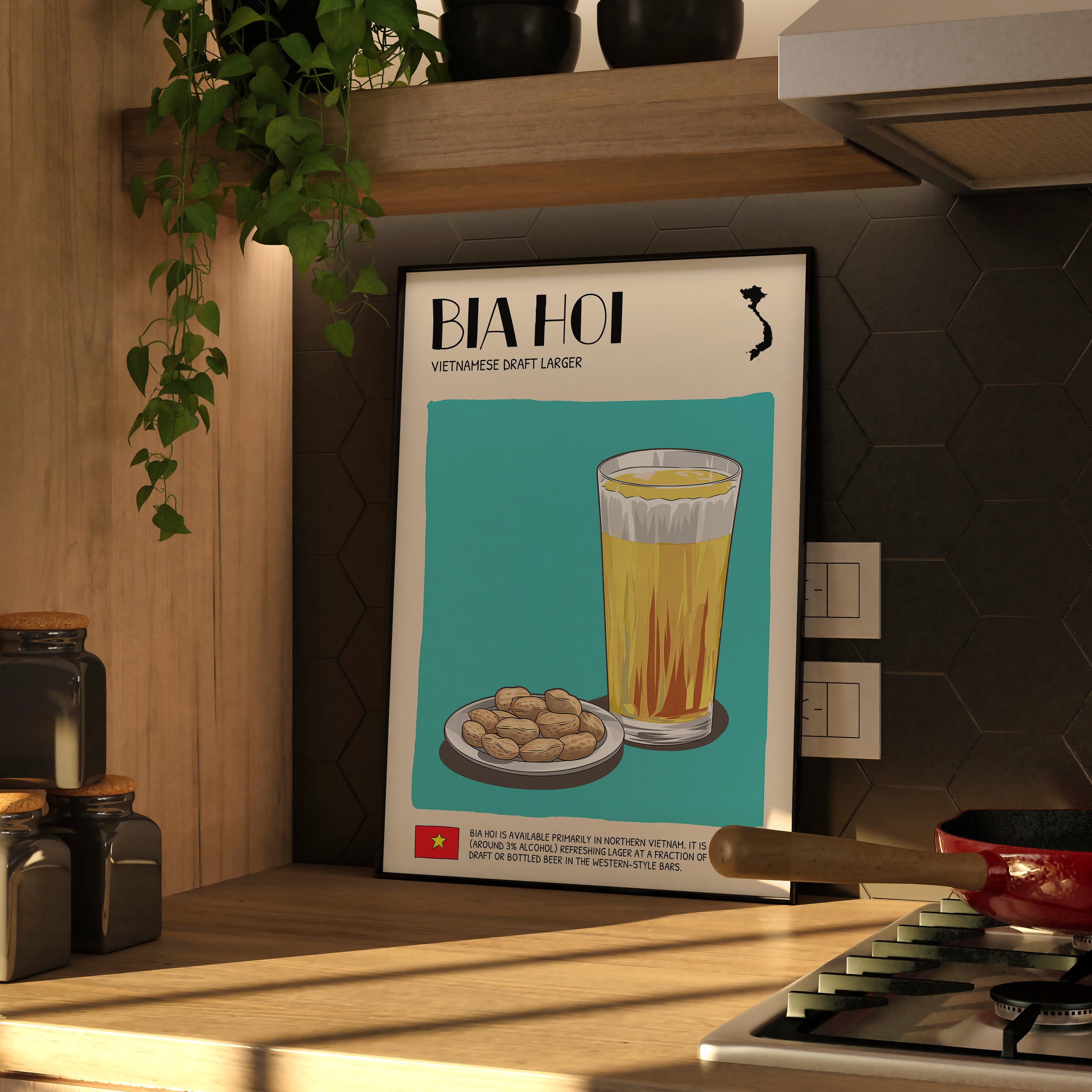 DIGITAL POSTER - VIETNAMESE FOOD ART - BIA HOI