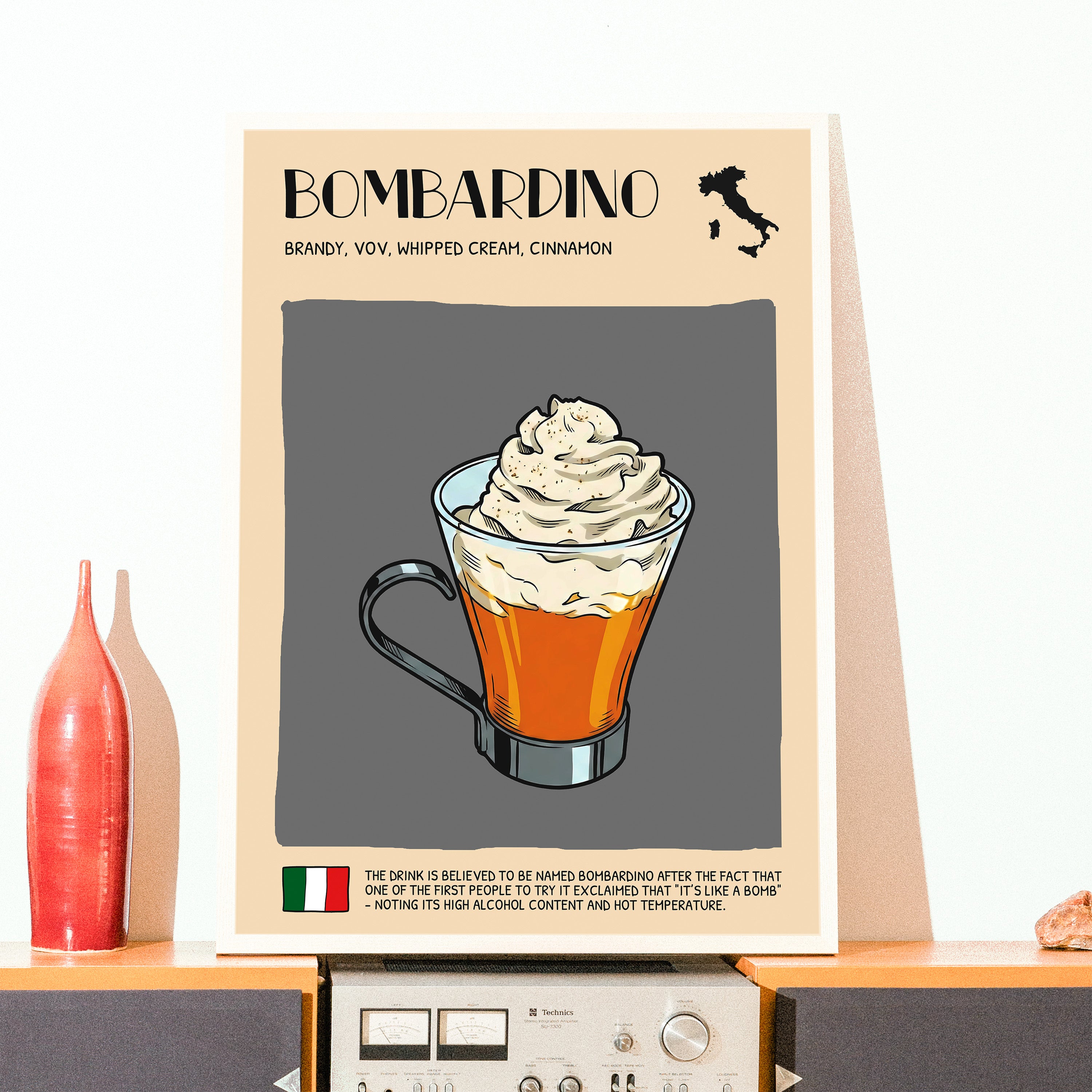 DIGITAL POSTER - COCKTAIL ART - BOMBARDINO