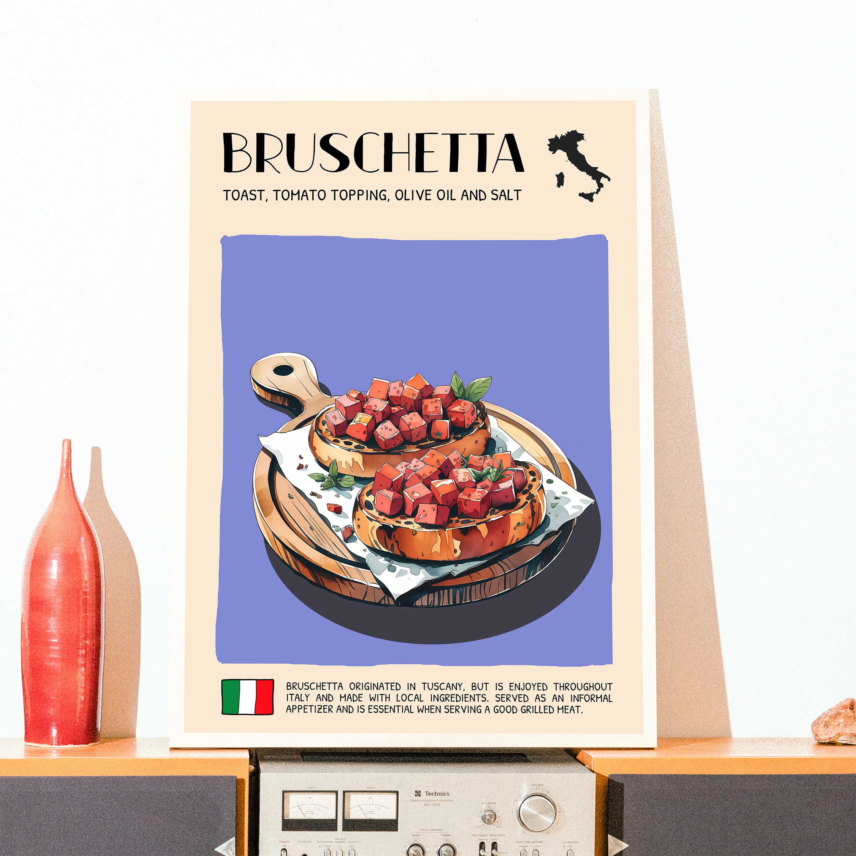 DIGITAL POSTER - ITALIAN FOOD ART - BRUSCHETTA