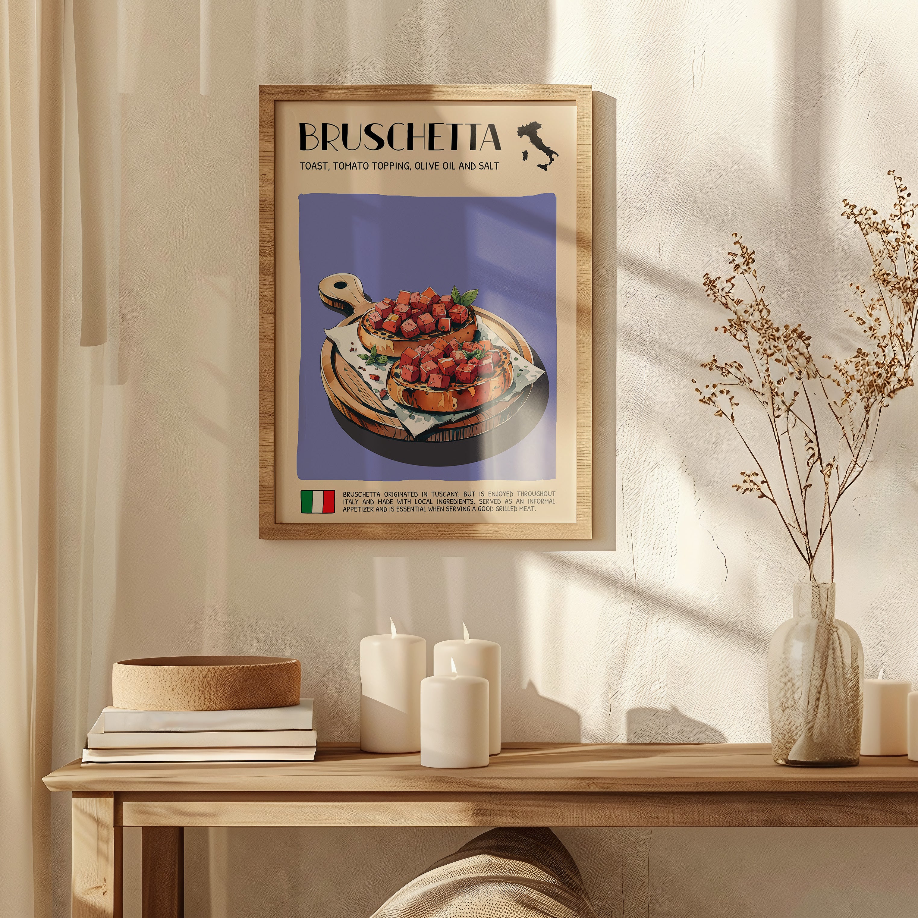 DIGITAL POSTER - ITALIAN FOOD ART - BRUSCHETTA