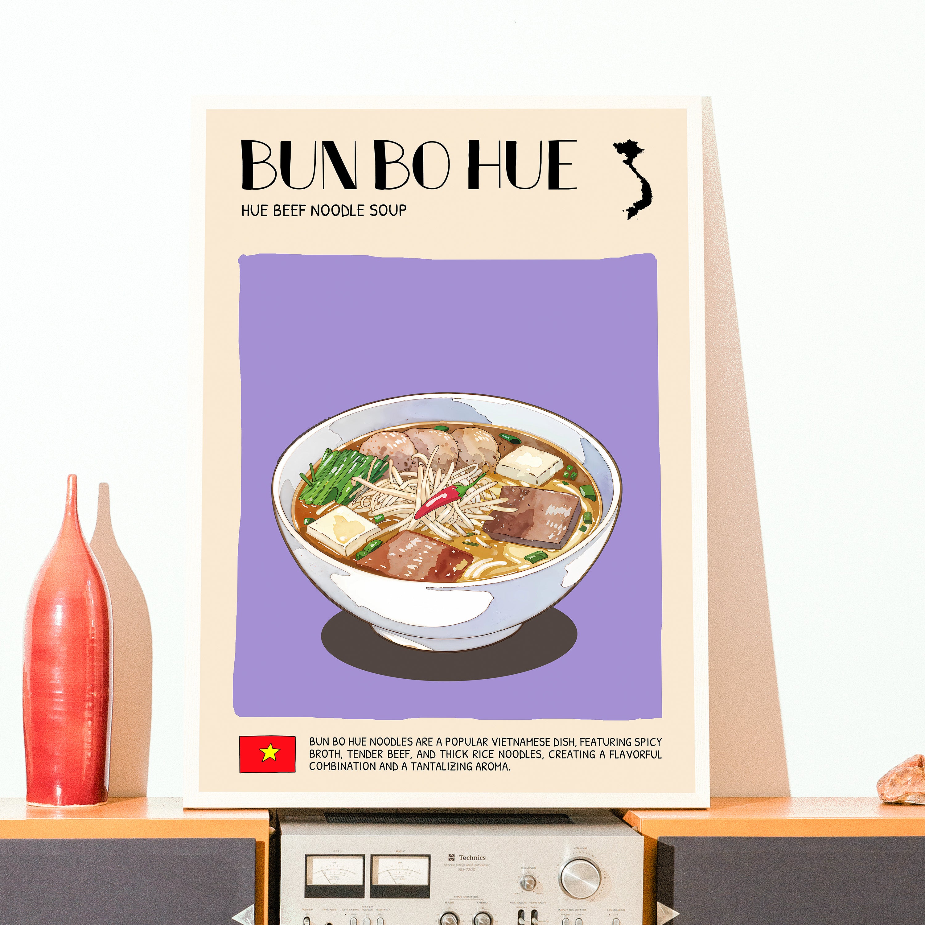 DIGITAL POSTER - VIETNAMESE FOOD ART - BUN BO HUE