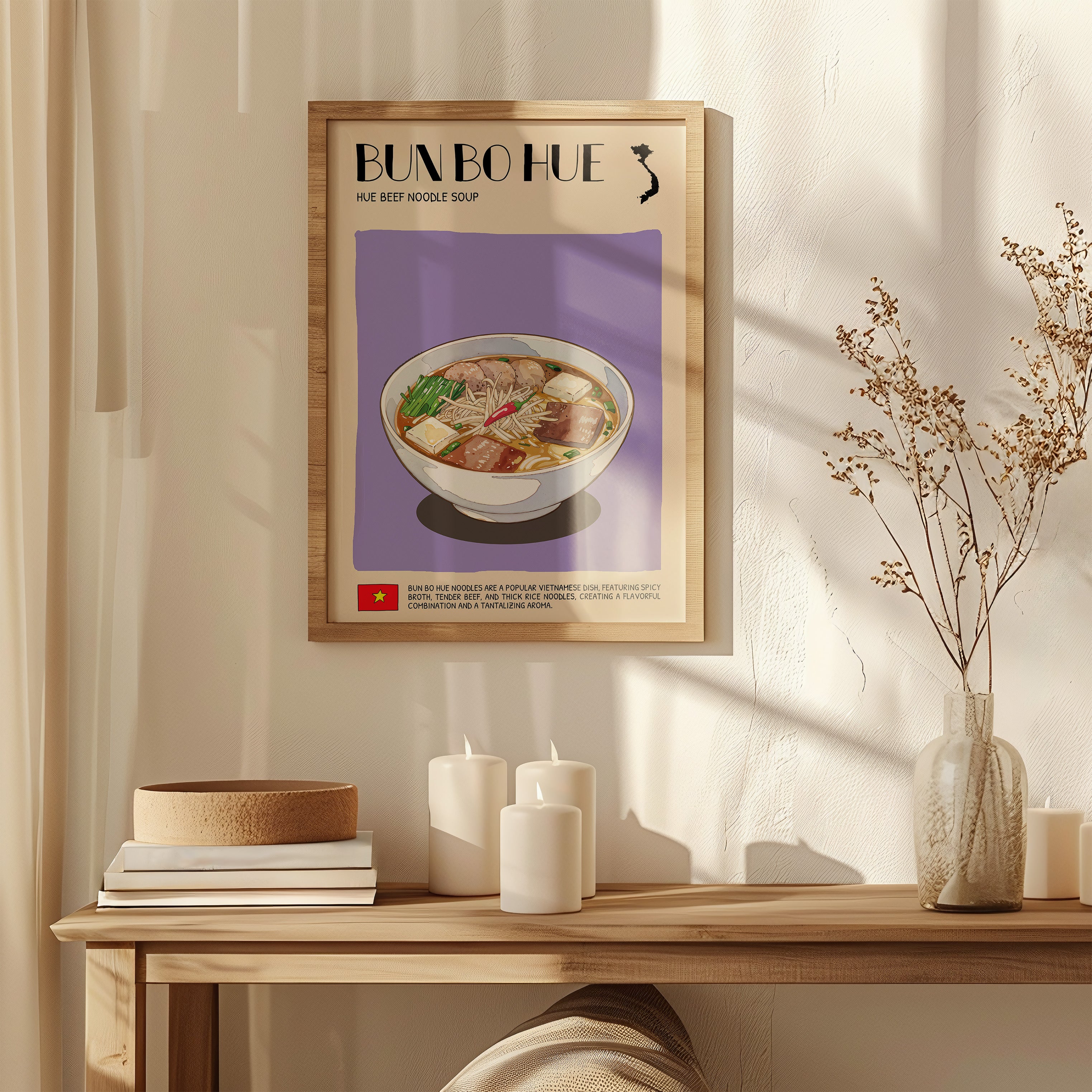 DIGITAL POSTER - VIETNAMESE FOOD ART - BUN BO HUE