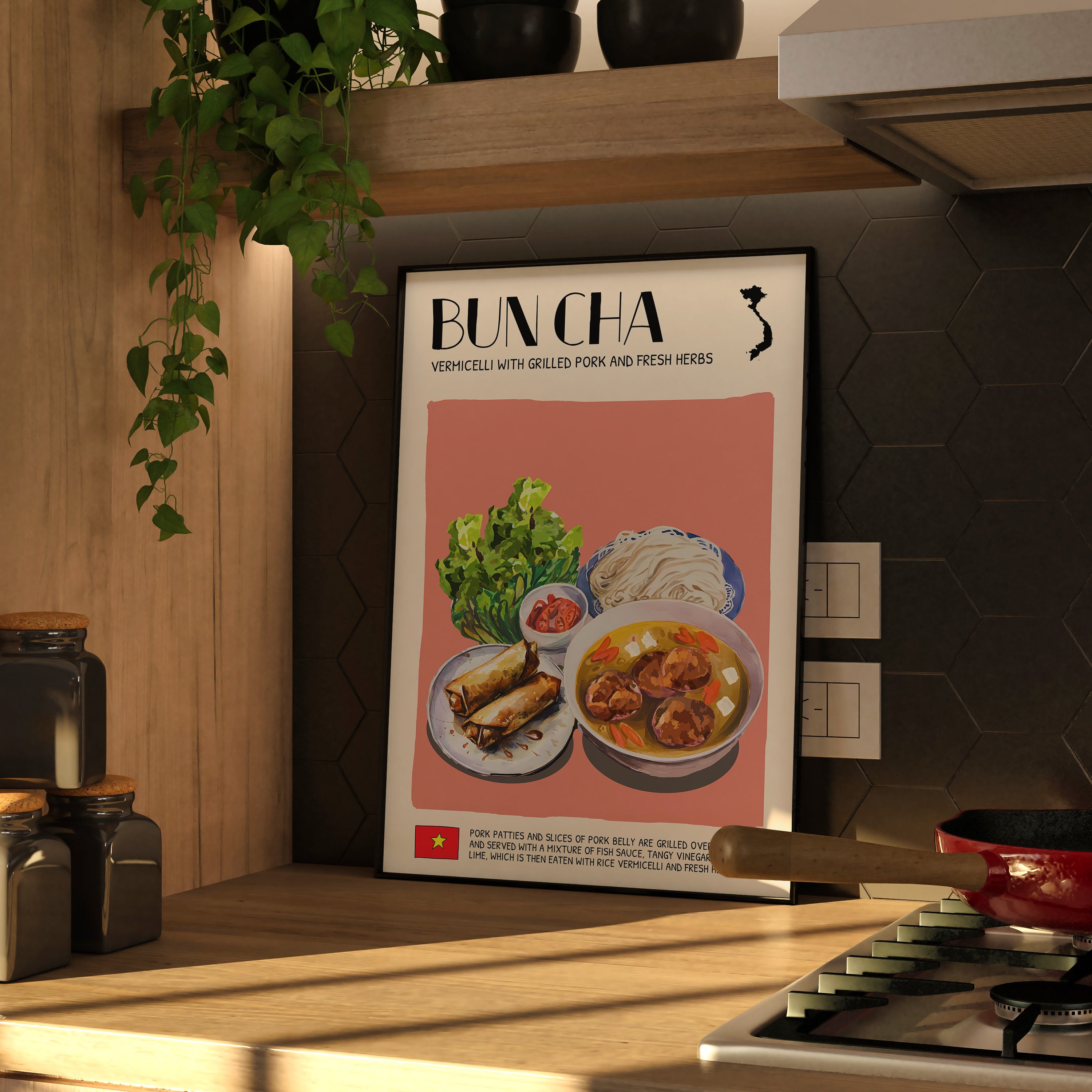 DIGITAL POSTER - VIETNAMESE FOOD ART - BUN CHA